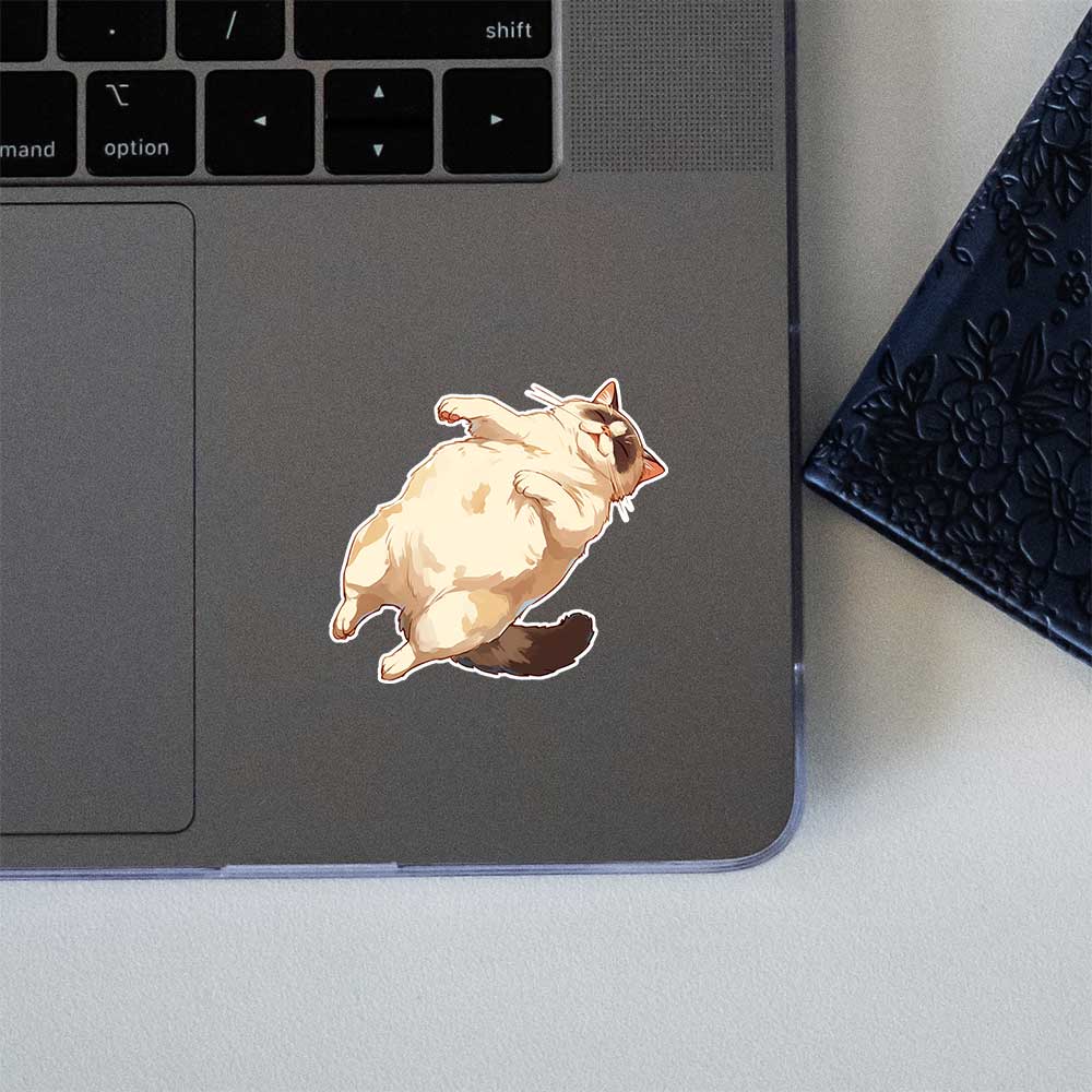 Lazy Cat Lying On Back Sticker