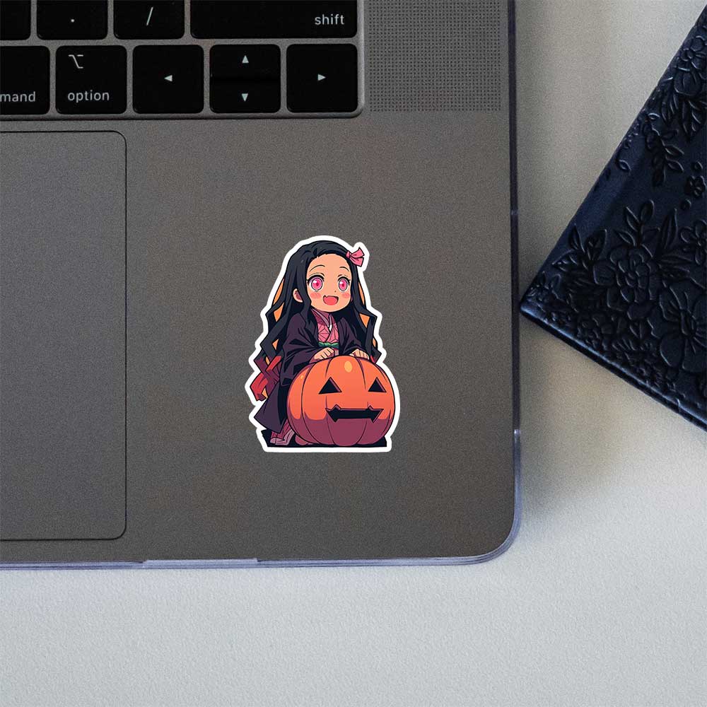 Chibi Nezuko Kamado Halloween Pumpkin Sticker