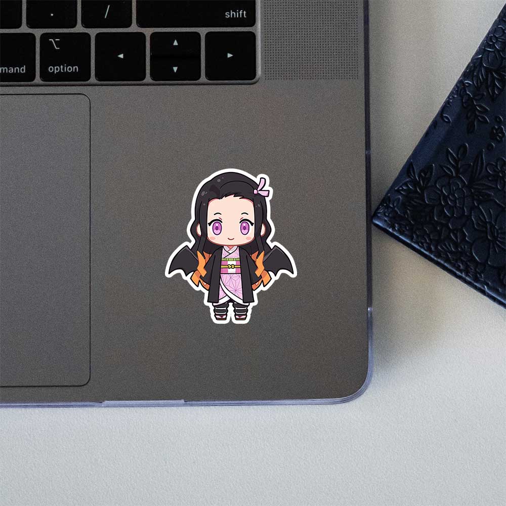 Chibi Nezuko Kamado Demon Slayer Bat Wings Sticker