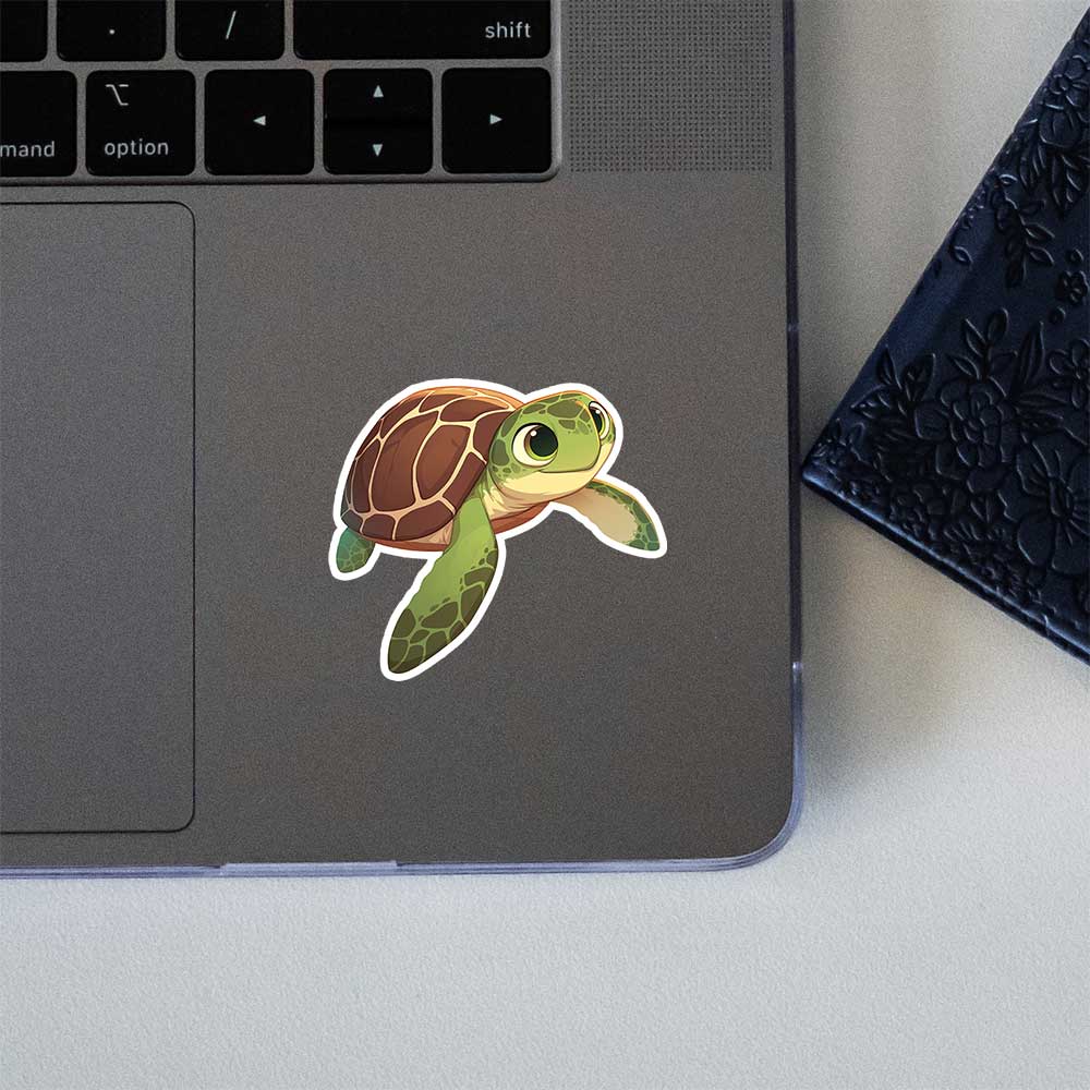 Cute Sea Turtle Swimming Sticker