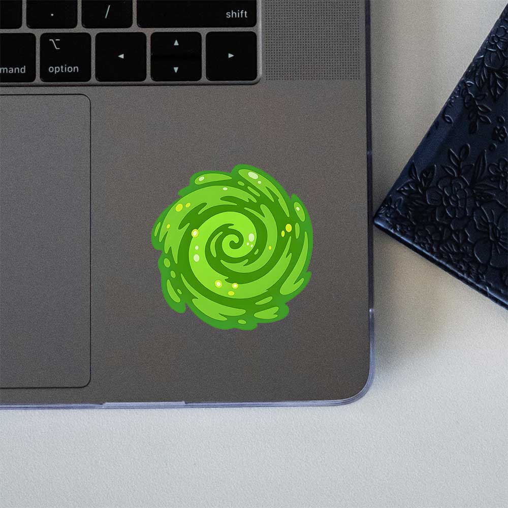 Rick Morty Green Portal Swirl Sticker