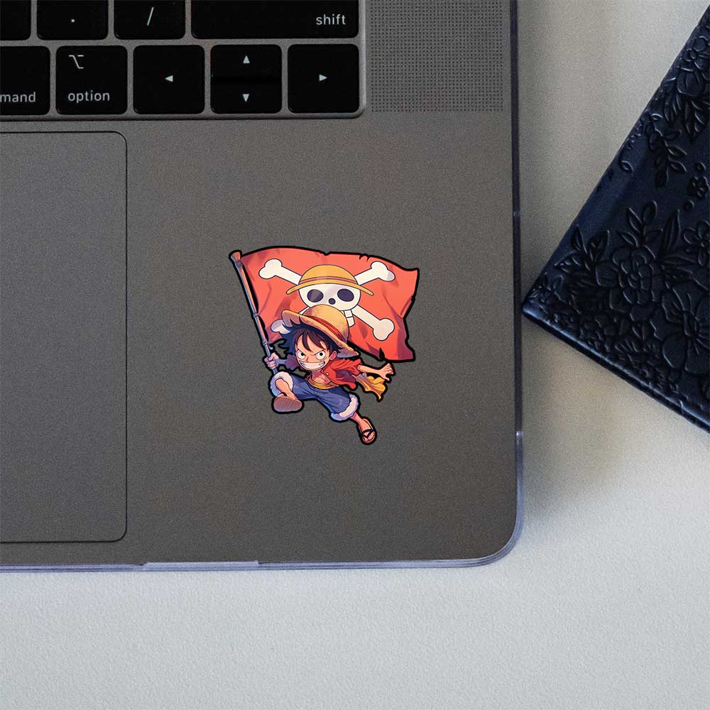 One Piece Cute Luffy Straw Hat Flag Sticker