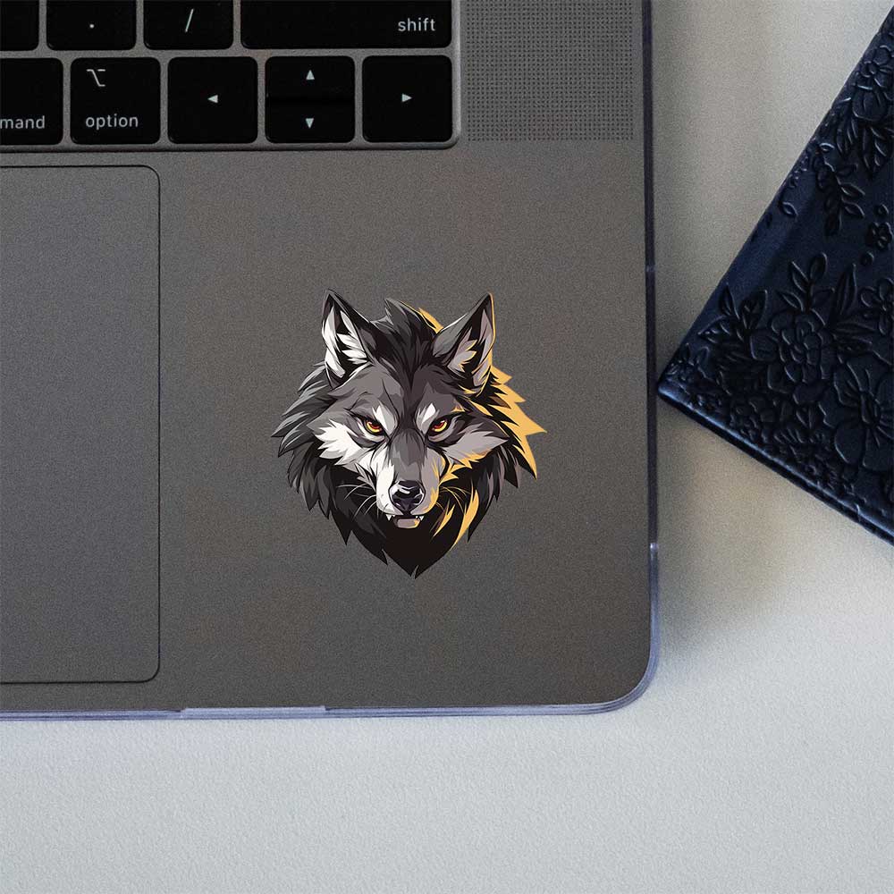 Fierce Wolf Head Animal Style Clipart Sticker