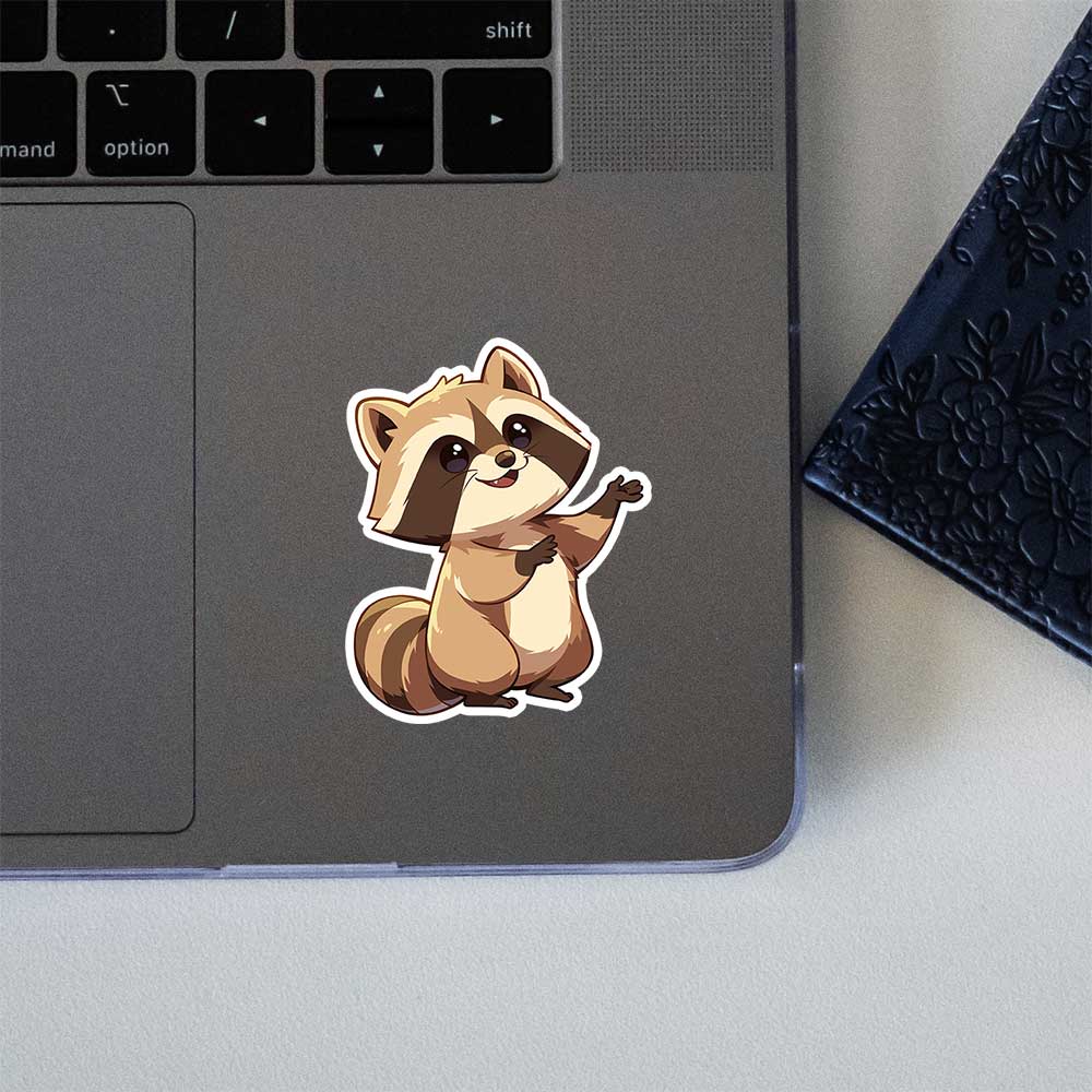 Cute Raccoon Waving Sticker