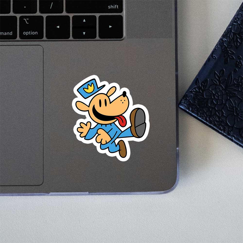 Dog Man Comic Character Sticker