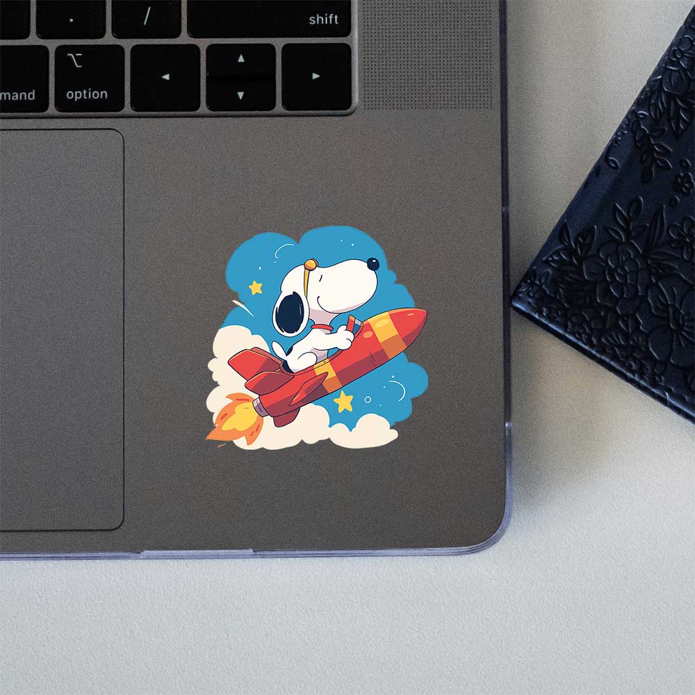 Snoopy Rocket Flying Sticker