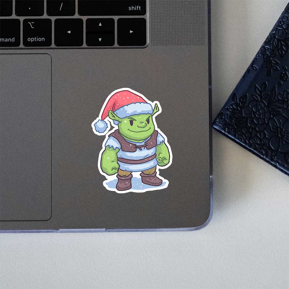 Shrek Santa Hat Christmas Funny Sticker