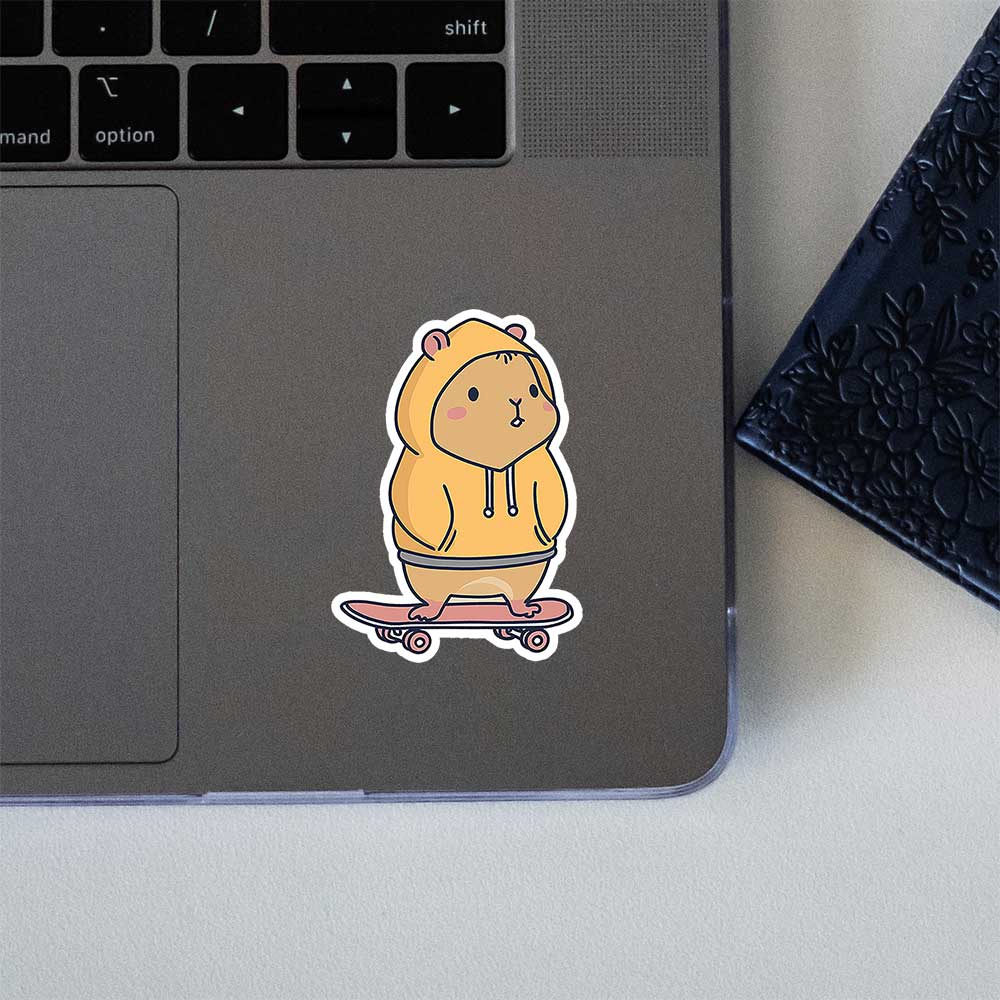 Hamster Hoodie Skateboard Cute Sticker