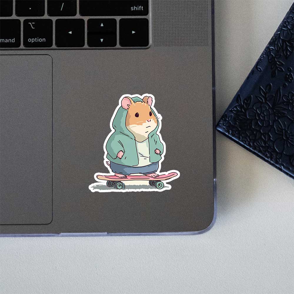 Hamster Hoodie Skateboard Kawaii Sticker