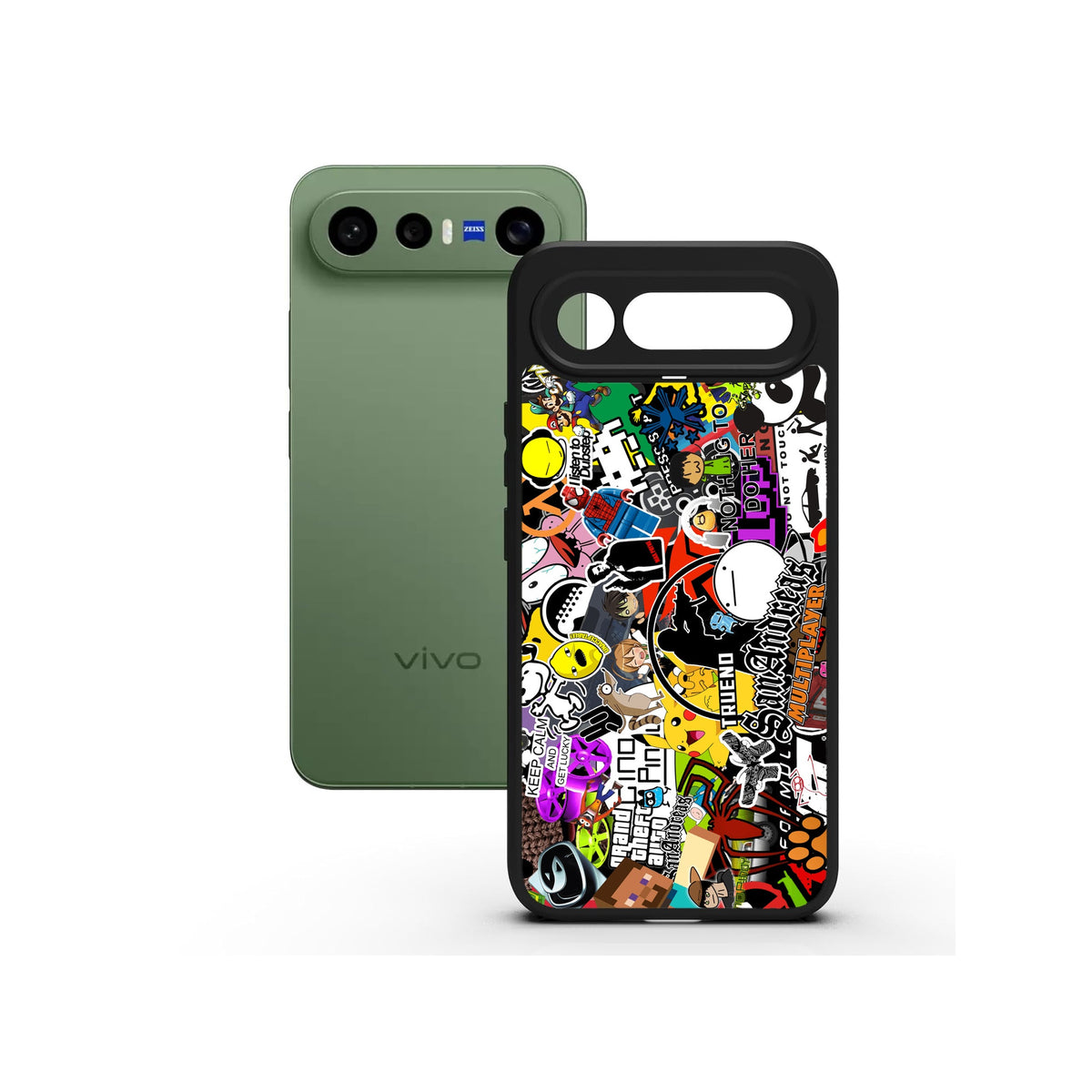 90s Doodle printed Doyers case, alternate view