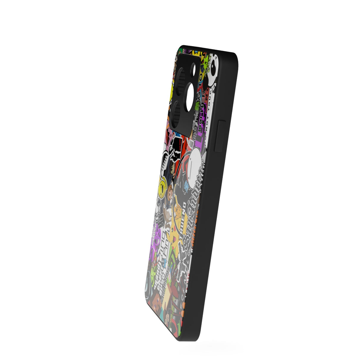 90s Doodle printed metal phone case - side view