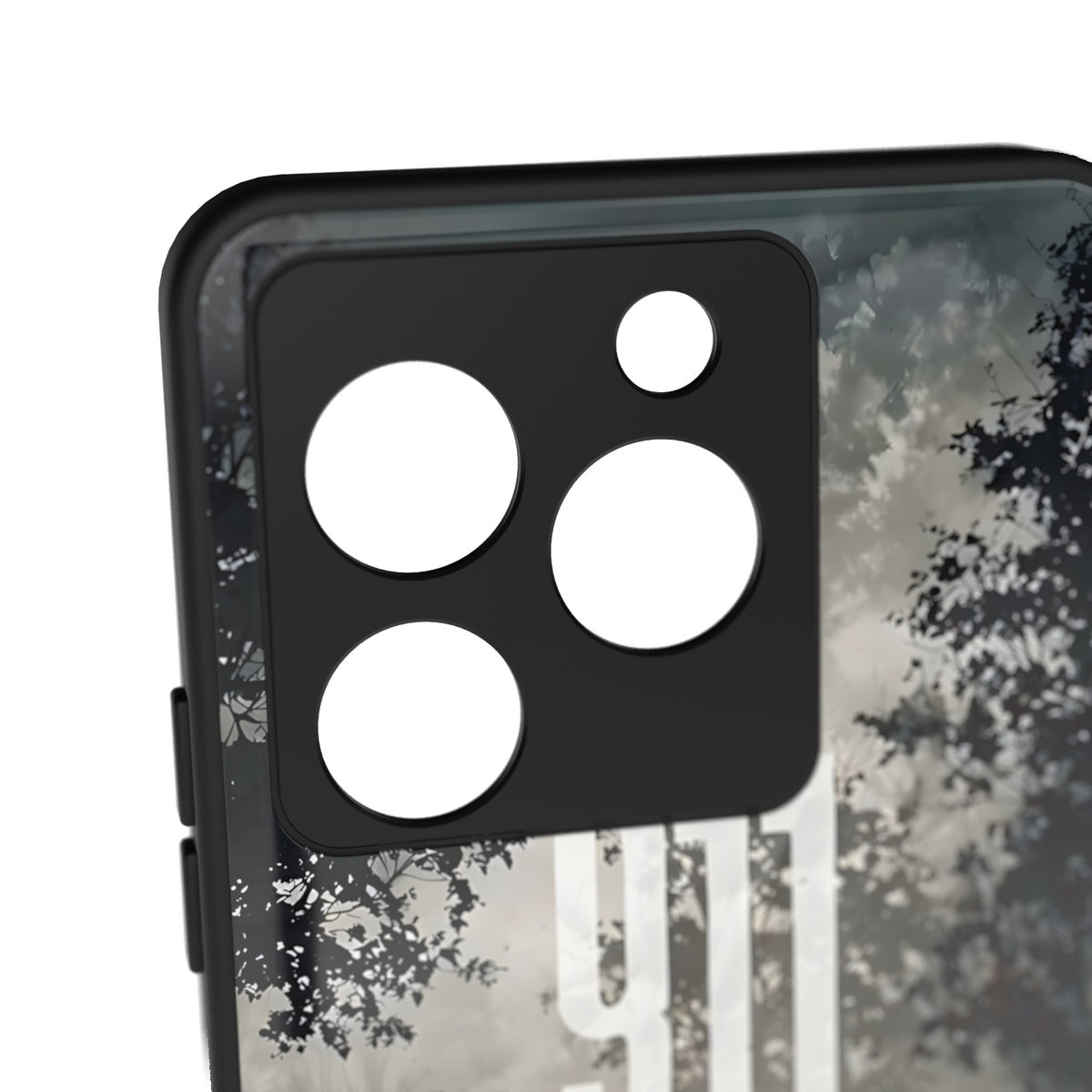 911 Stealth Drift printed metal phone case - camera close-up