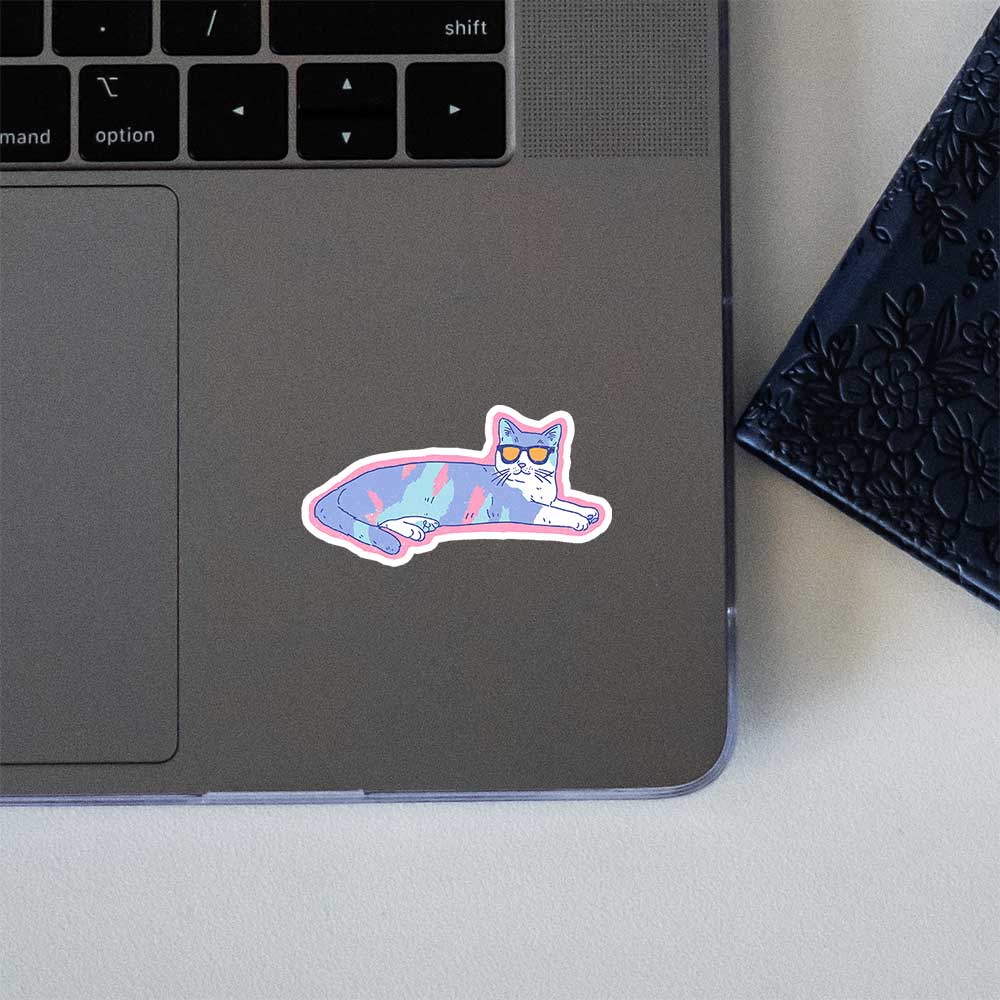 Cute Cartoon Cat Pastel Sticker