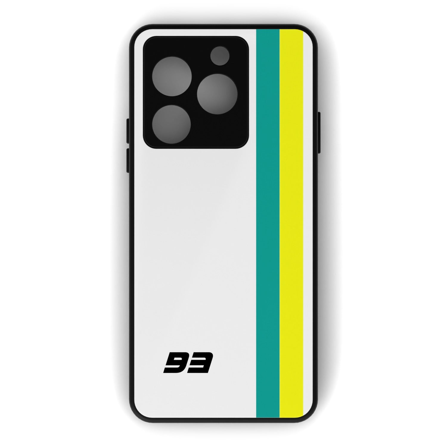 93 printed metal phone case - flat back view