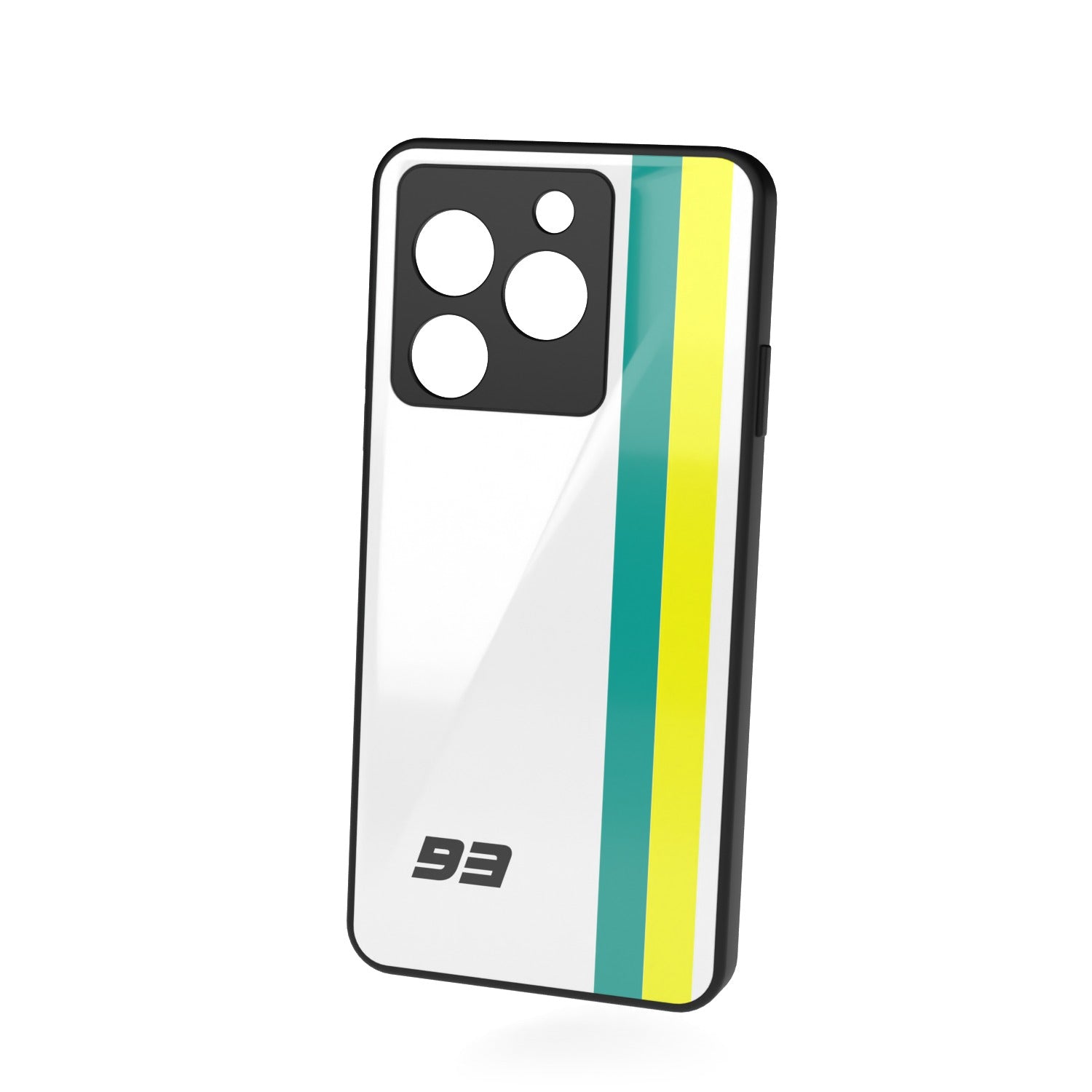 93 printed metal phone case - floating back view
