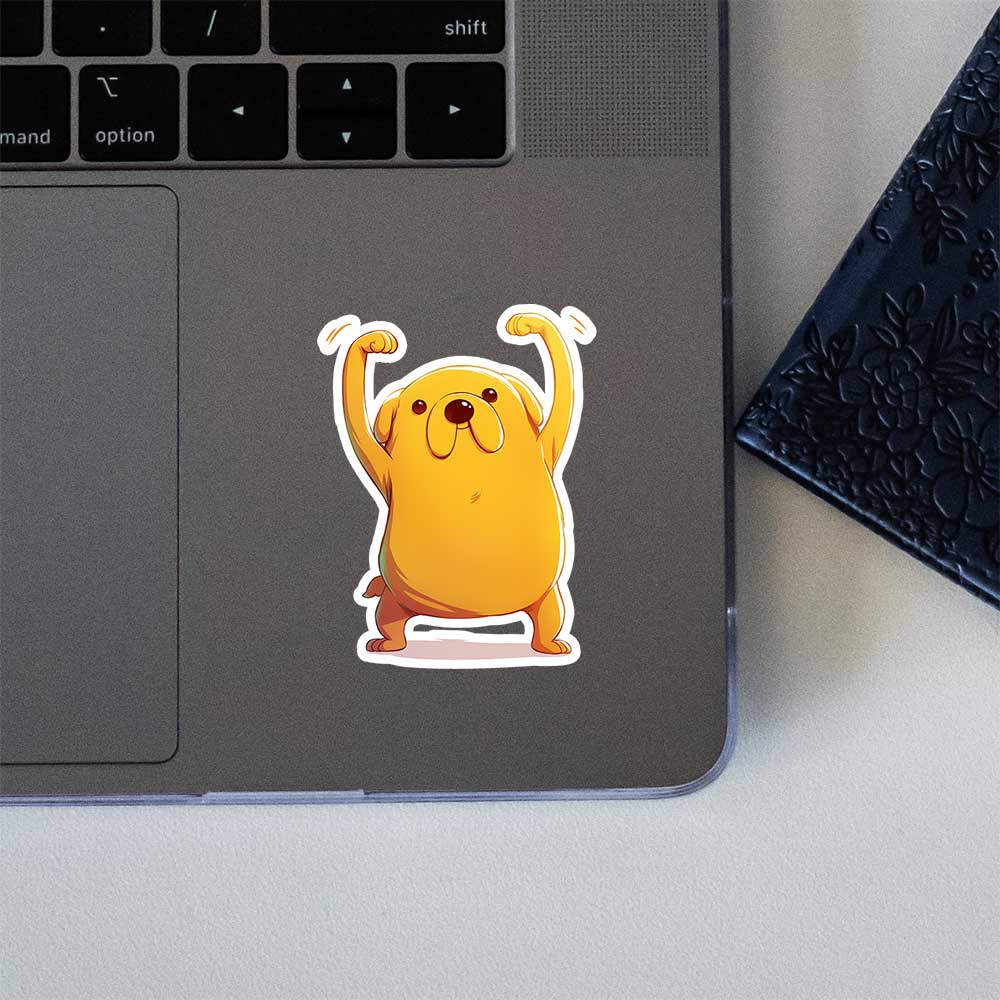 Jake The Dog Muscle Flex Adventure Time Sticker
