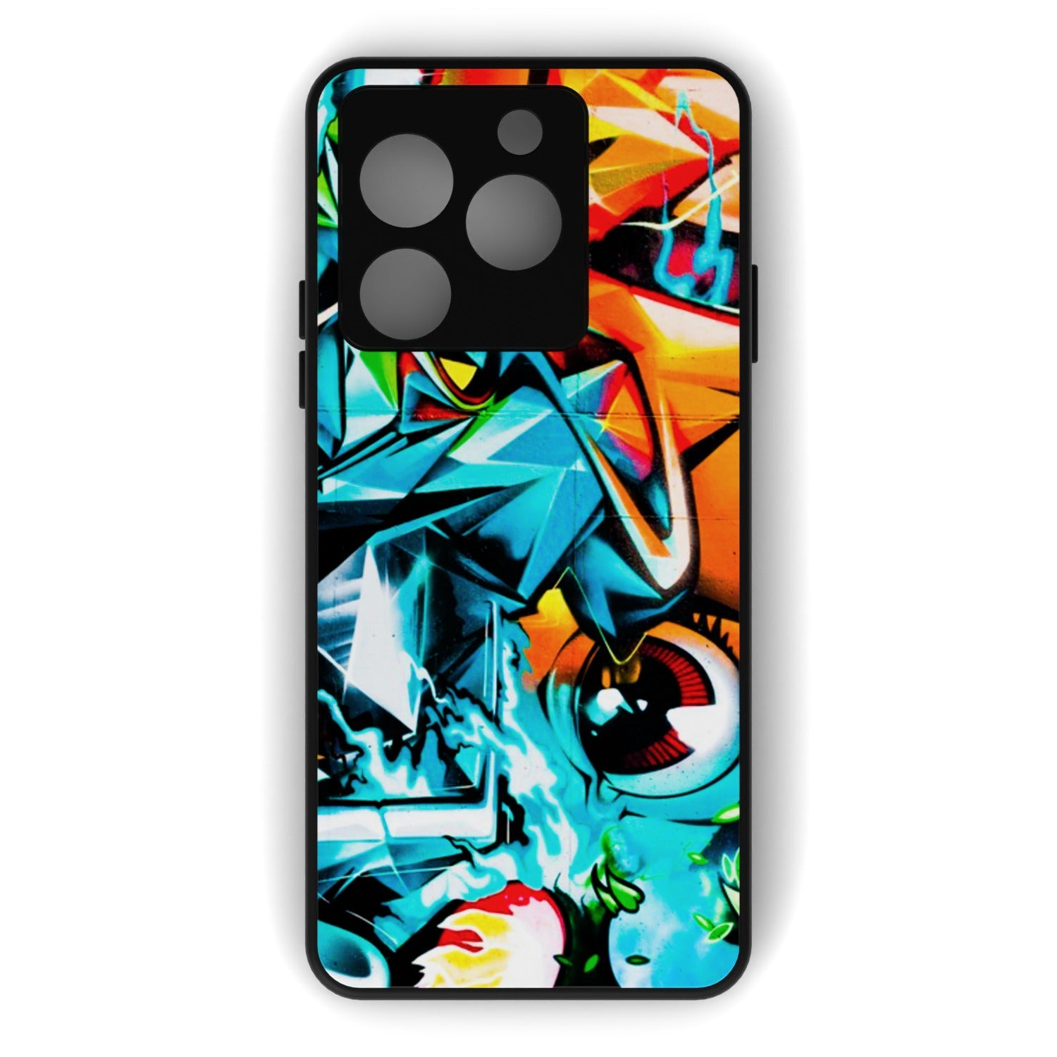 Abstract Vision printed metal phone case - flat back view