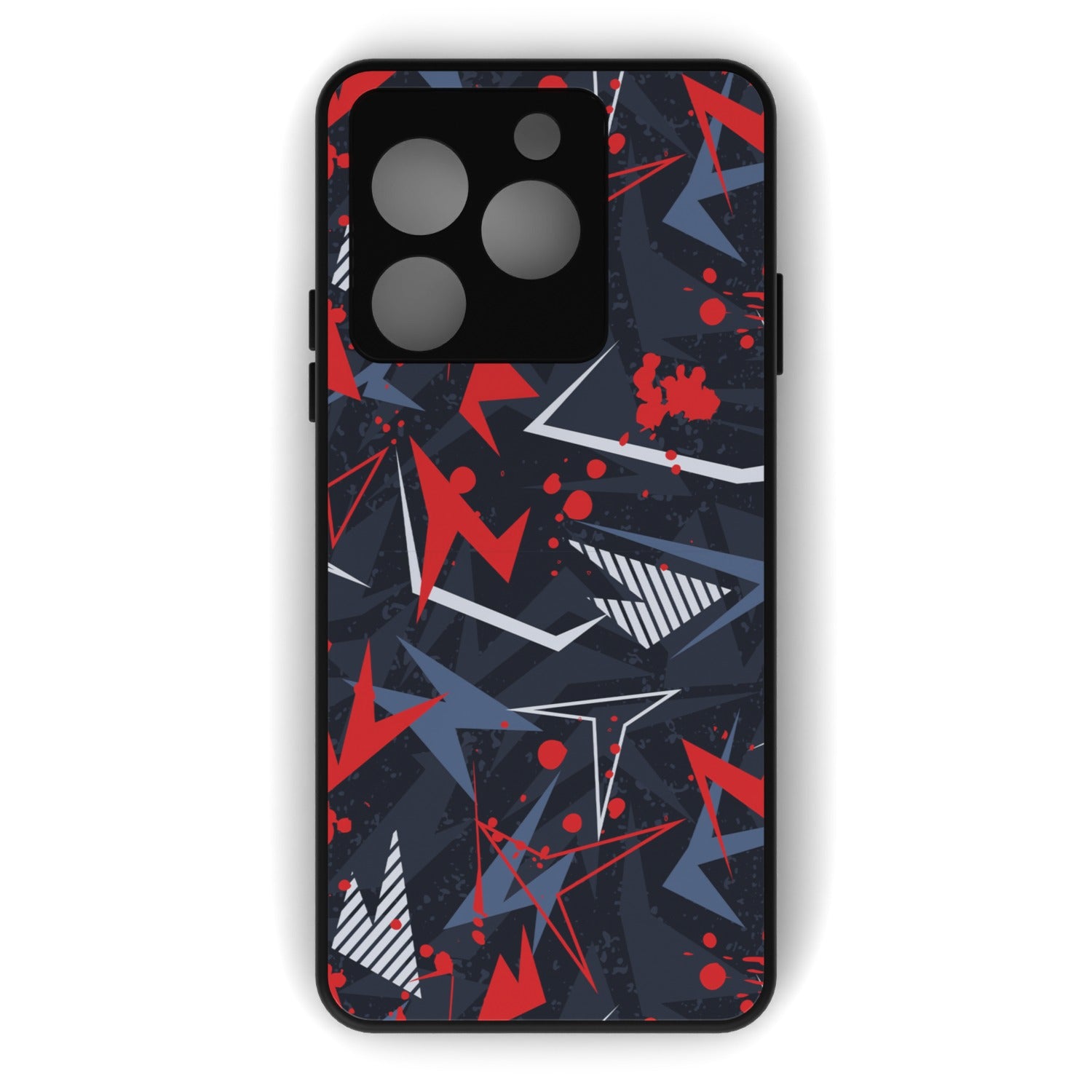Abstraxx R printed metal phone case - flat back view