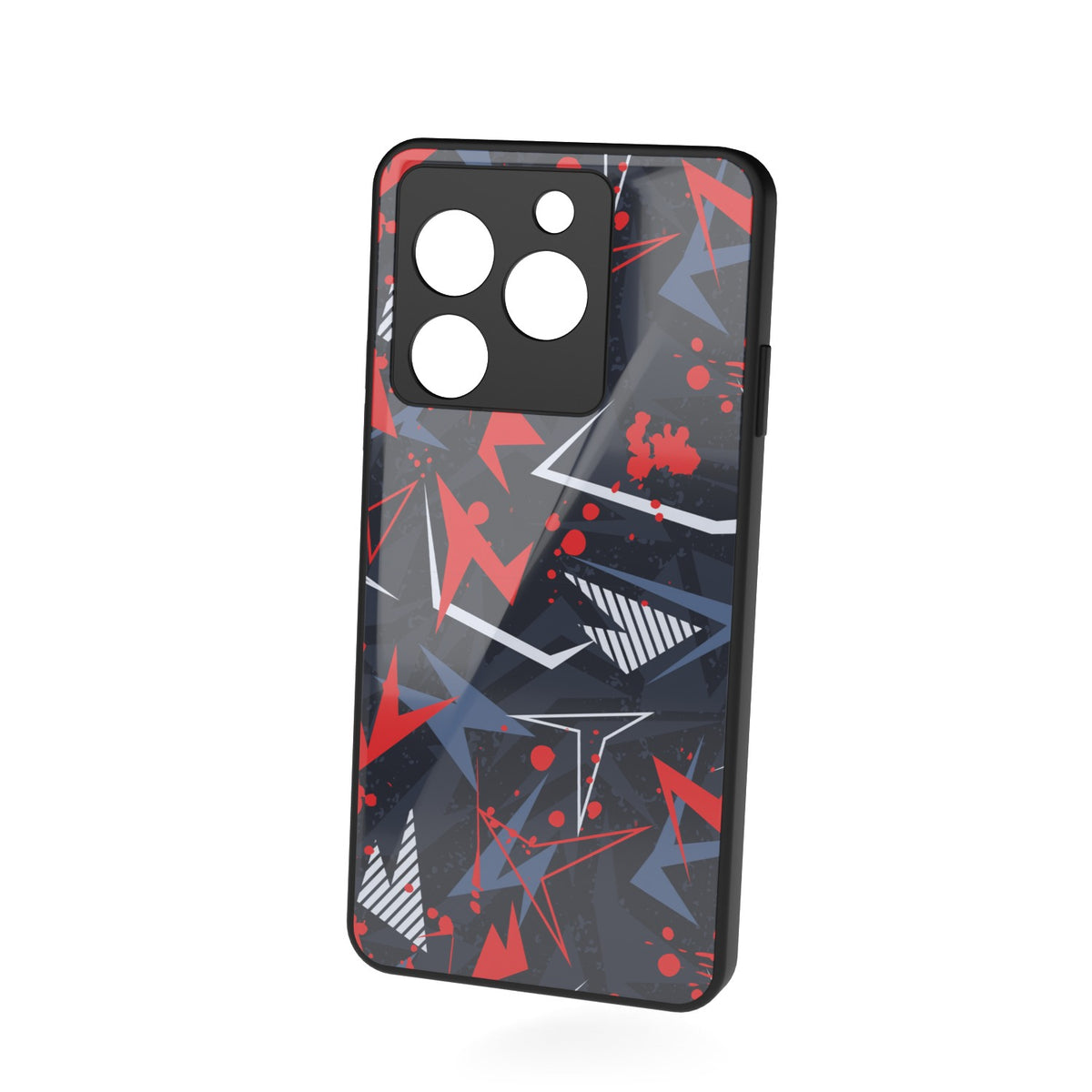 Abstraxx R printed metal phone case - floating back view