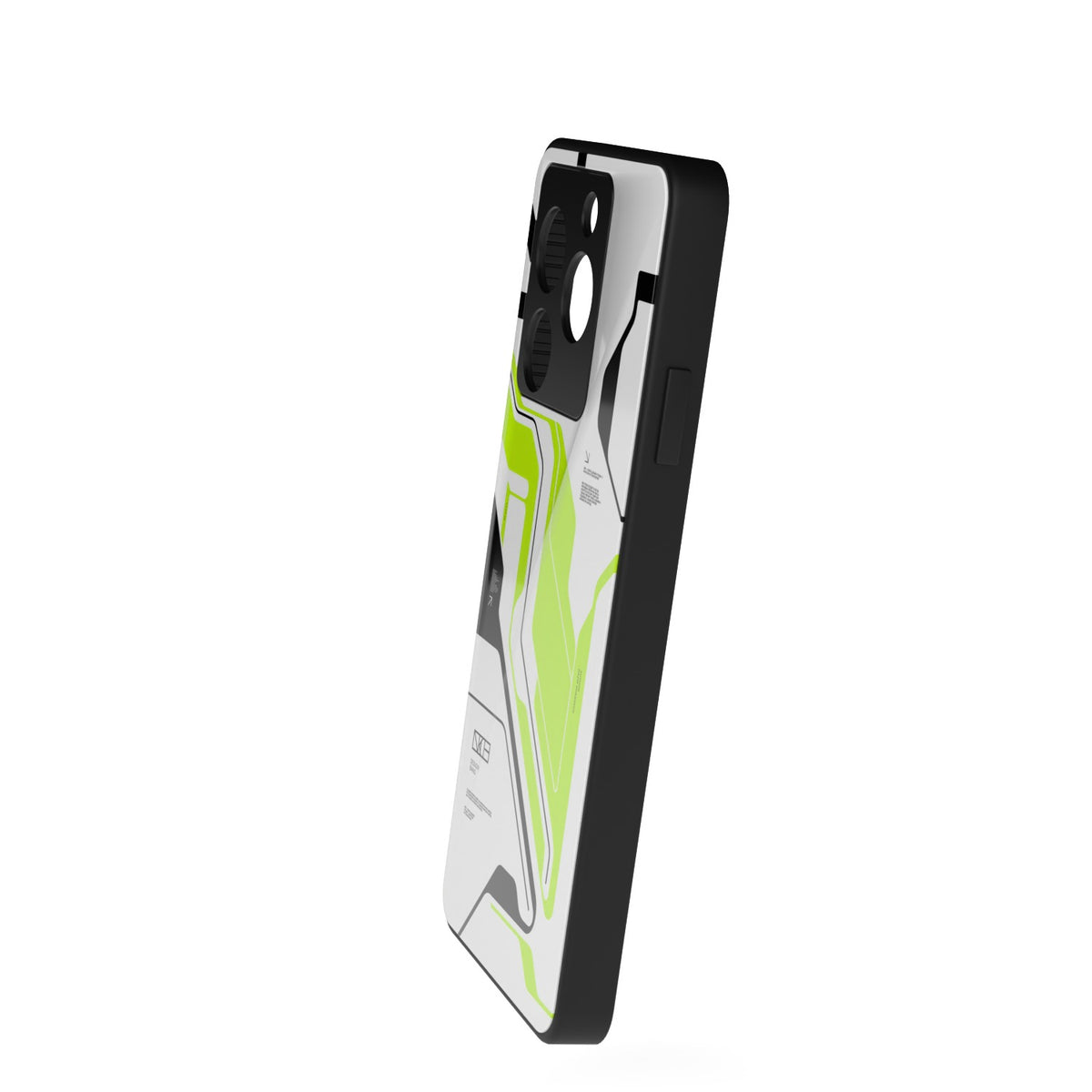 Acid Green printed metal phone case - side view