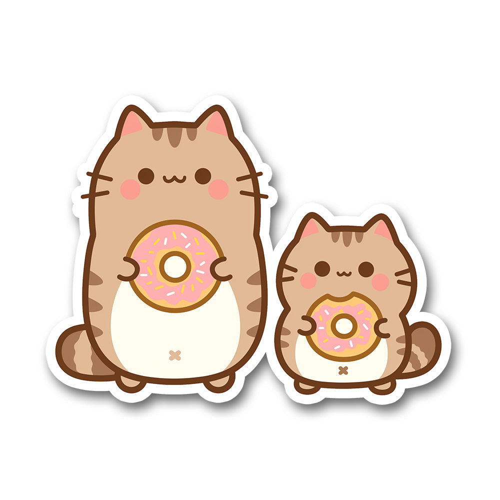 Adorbale Cats With Donuts Sticker