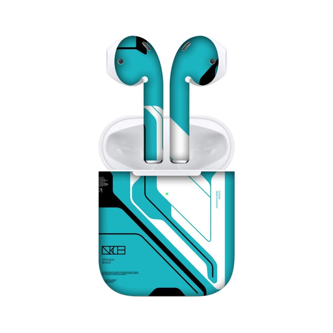 Airpods 2 Cyber Blue skins