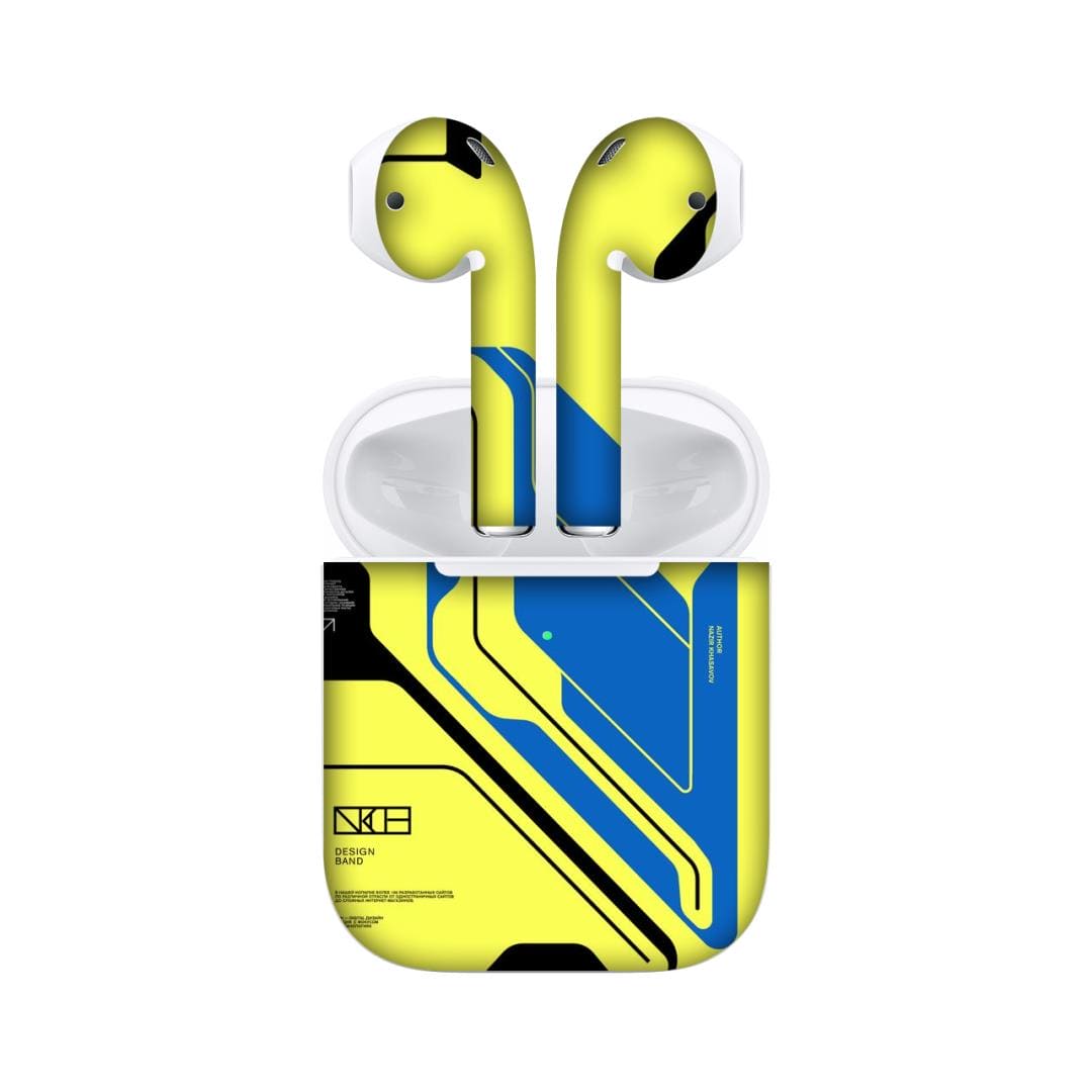 Airpods 2 Cyber Yellow skins