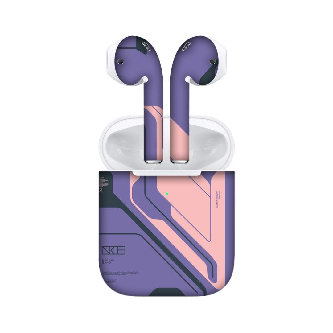 Airpods 2 Purple Cyberpunk skins