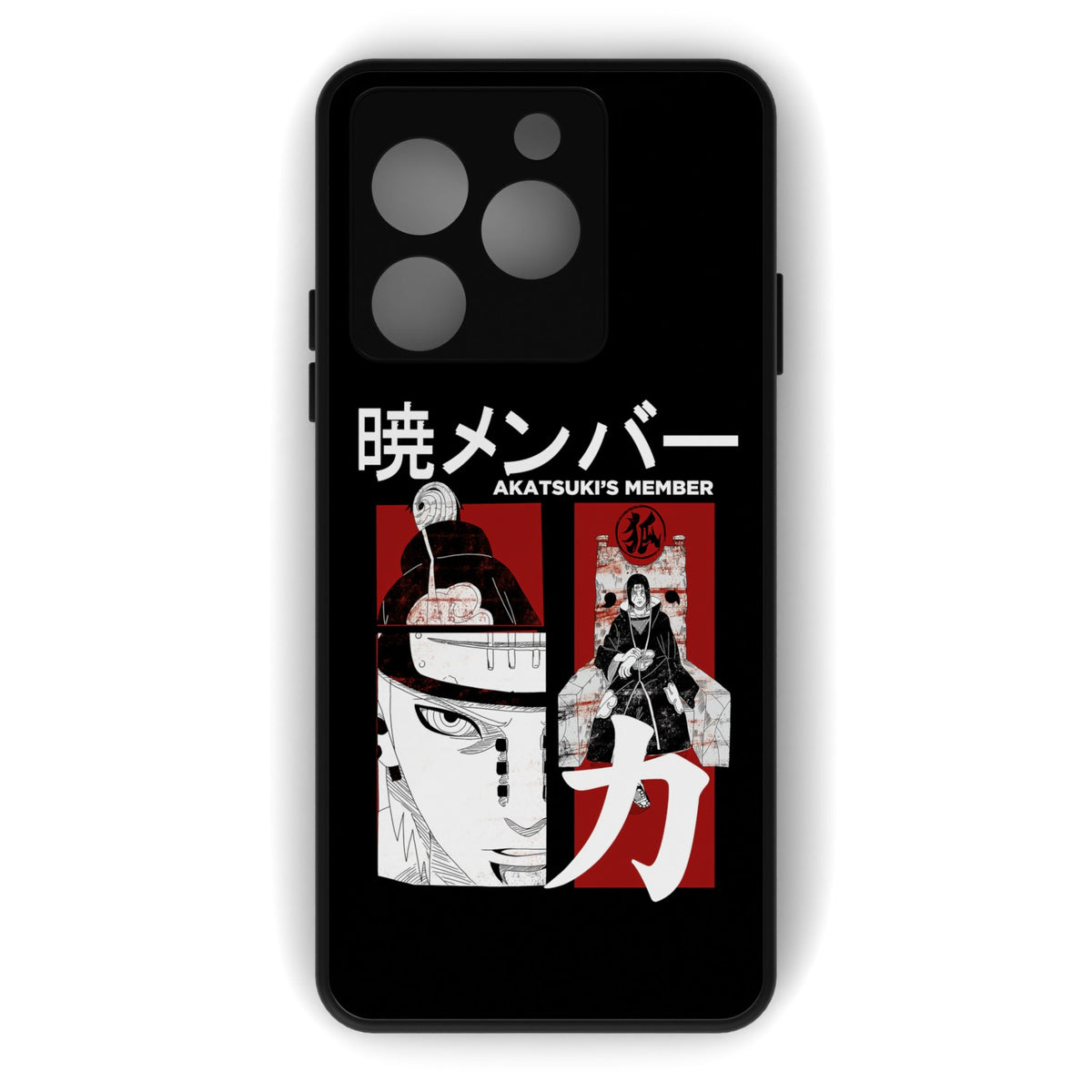 Akatsuki Member printed metal phone case - flat back view