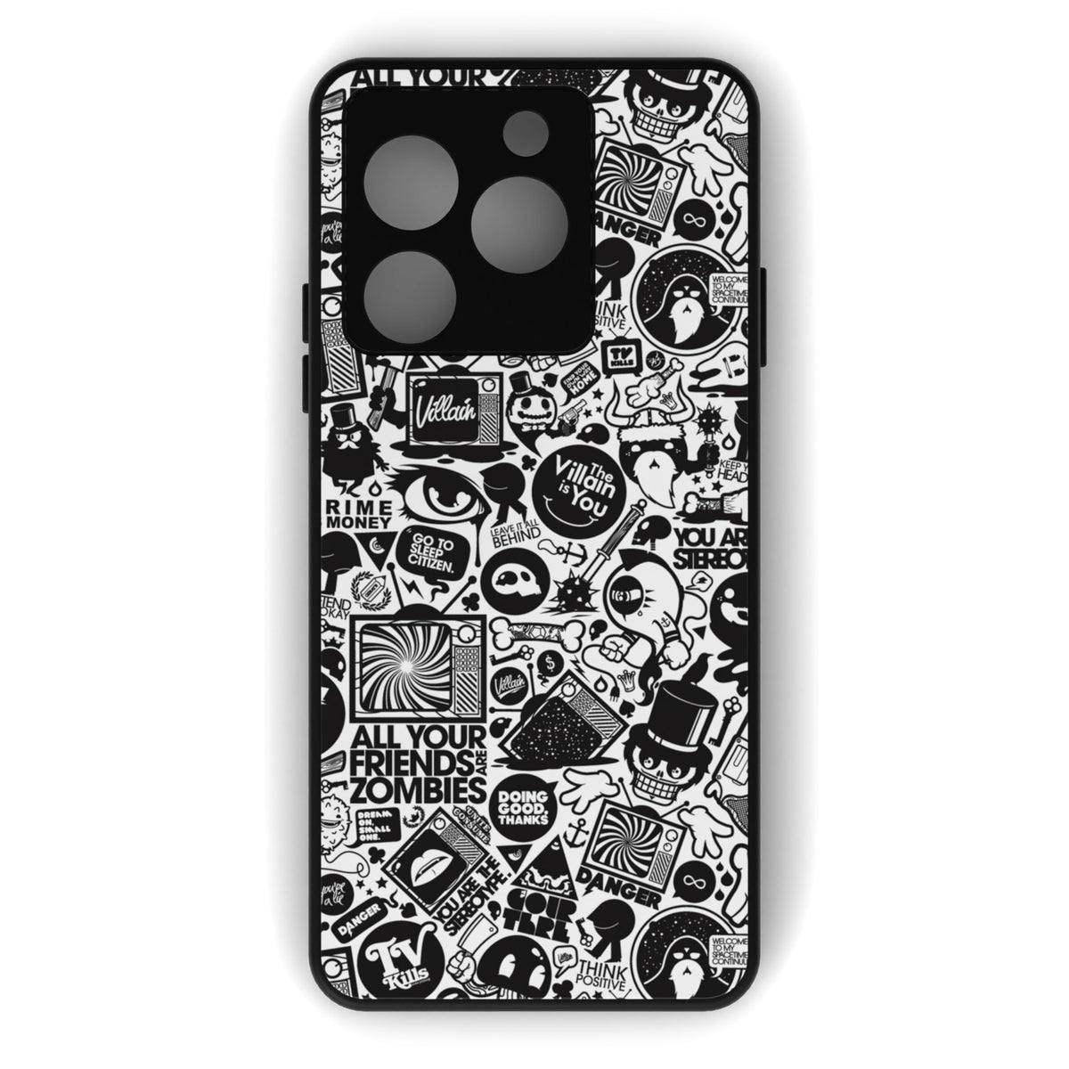 All Your Friends Are Zombies printed metal phone case - flat back view