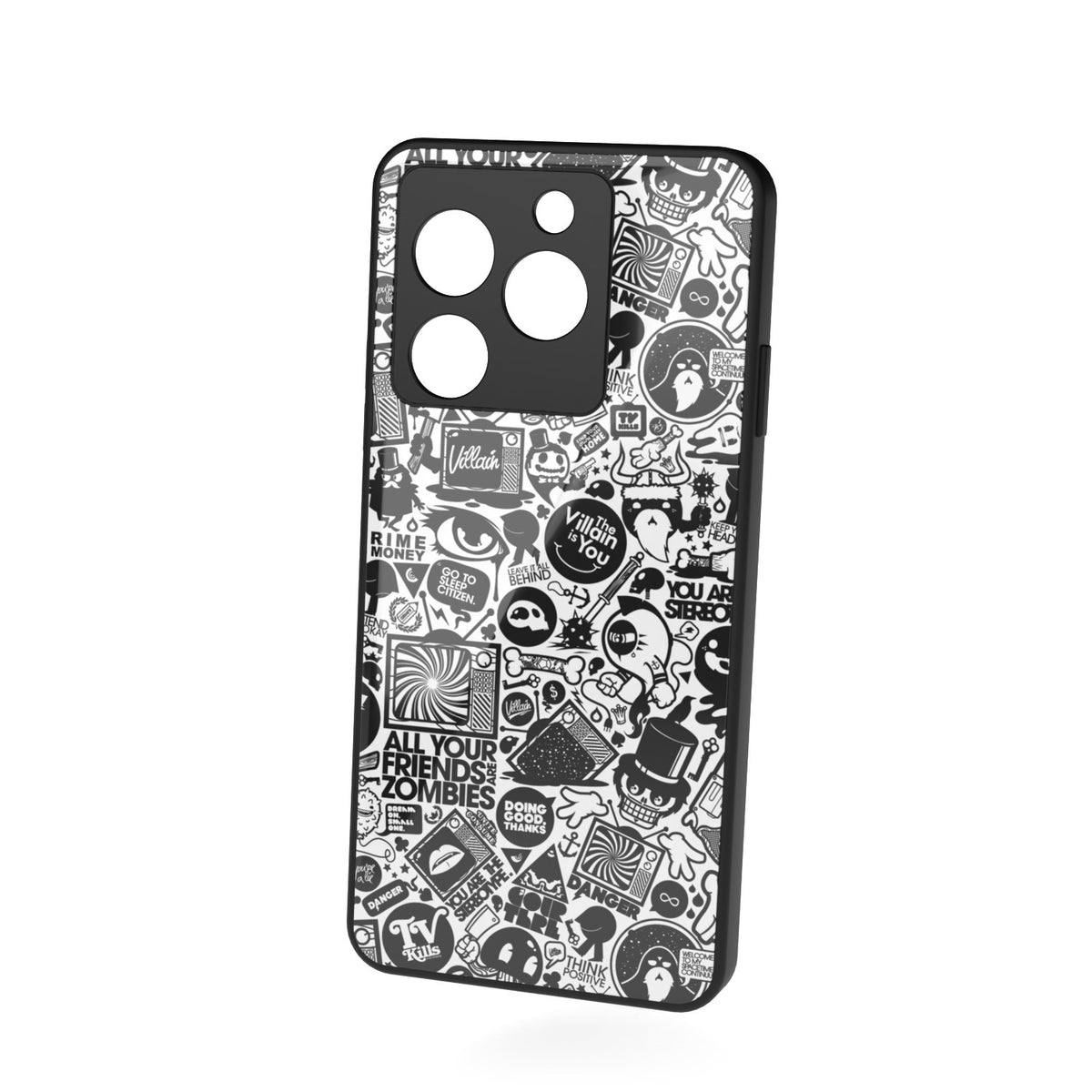 All Your Friends Are Zombies printed metal phone case - floating back view