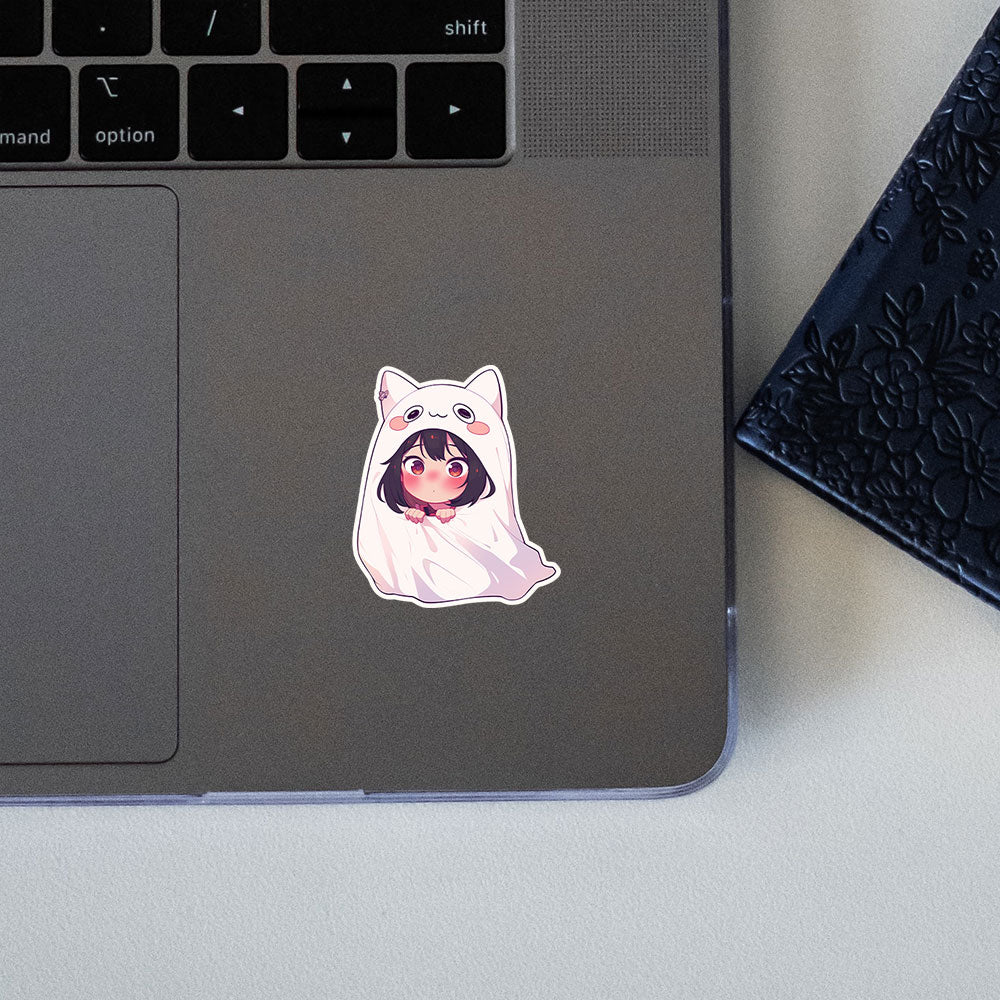 Anime Girl Cat Hood Blanket Sticker