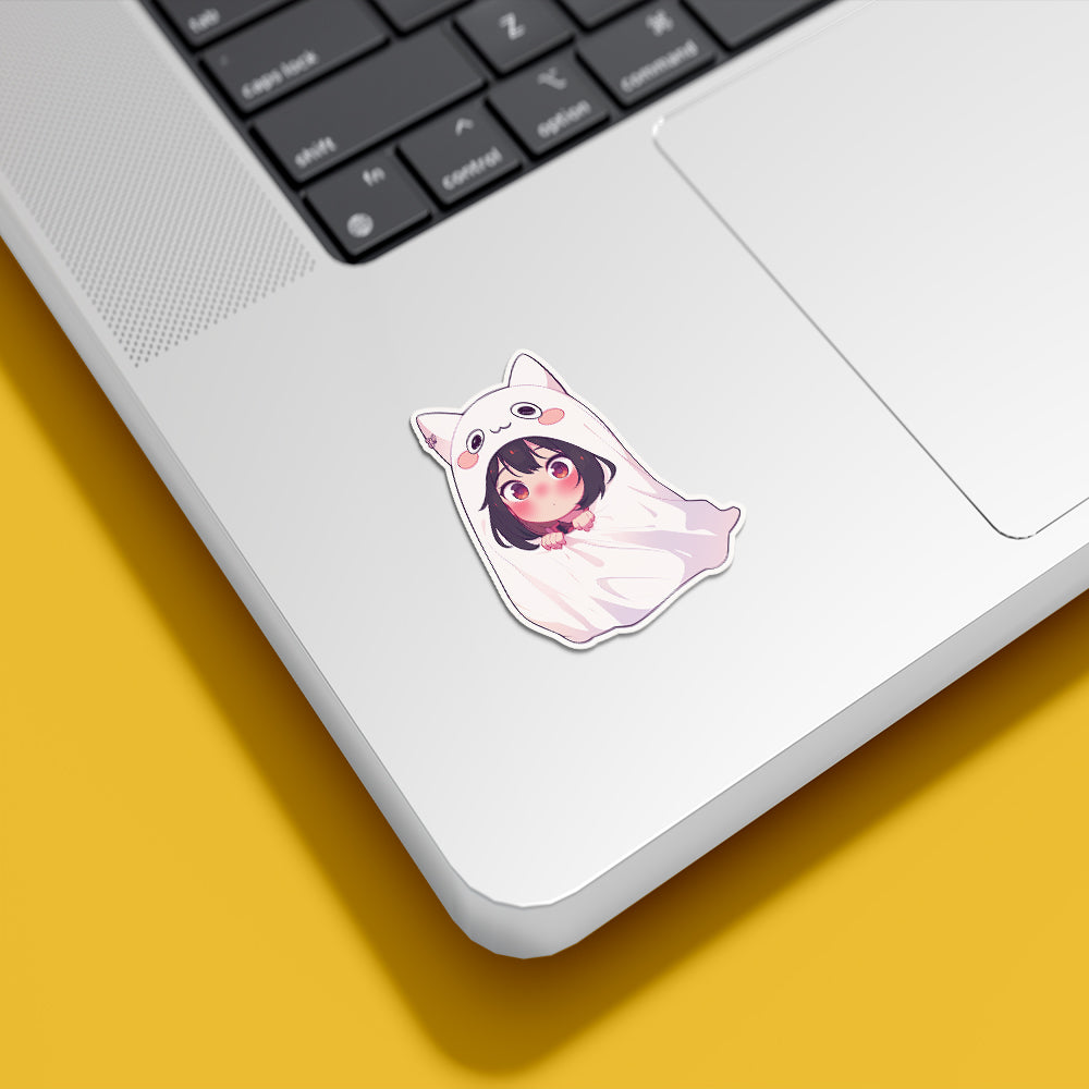 Anime Girl Cat Hood Blanket Sticker