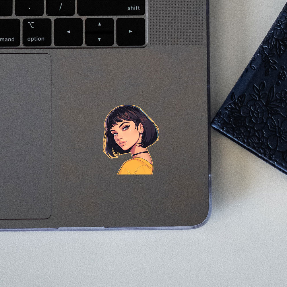 Anime Girl Short Hair Sticker