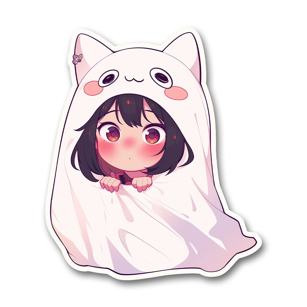 Anime Girl Cat Hood Blanket Sticker