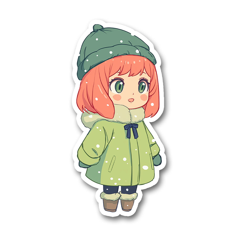 Anya Forger Winter Outfit Spy X Family Sticker