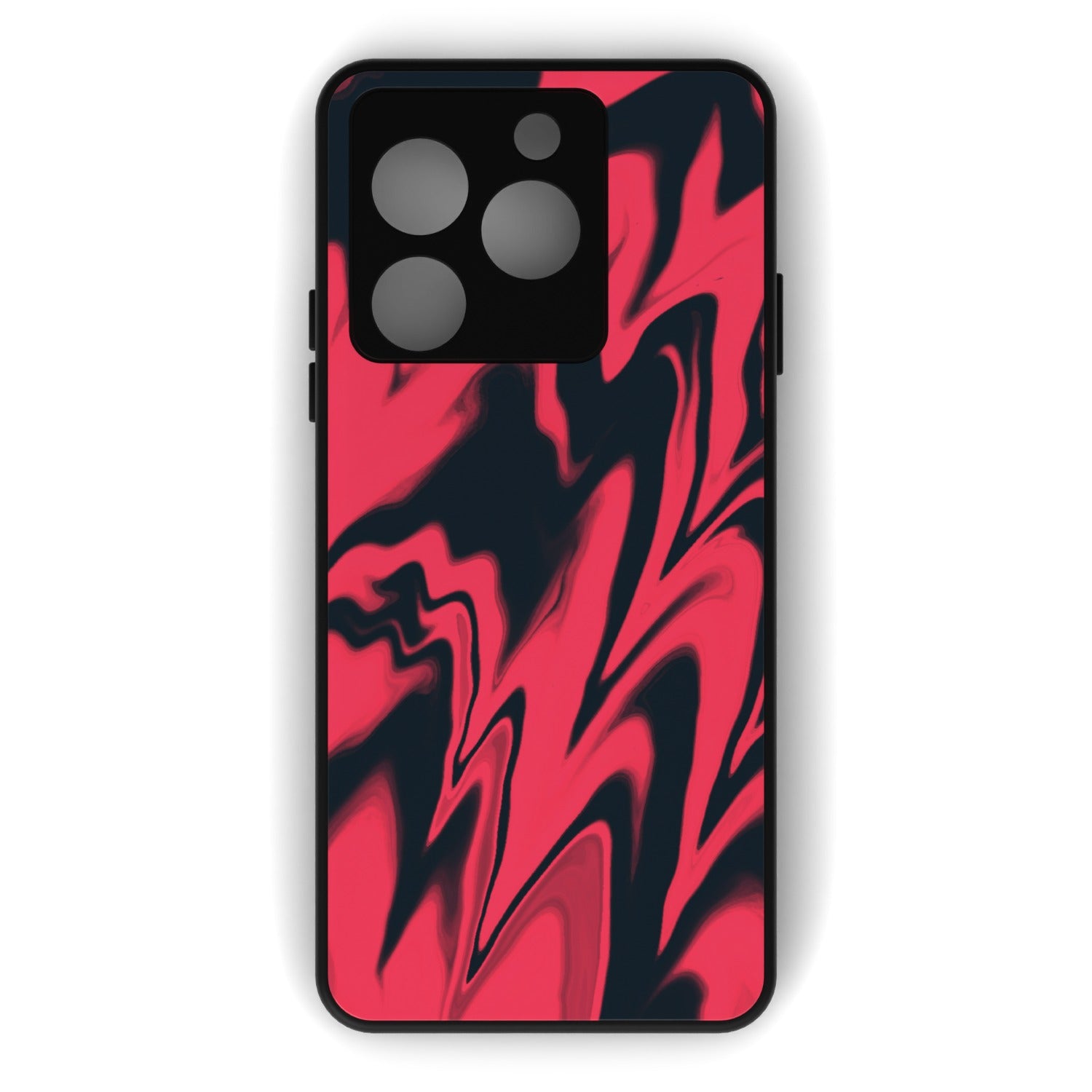 Ares Red printed metal phone case - flat back view