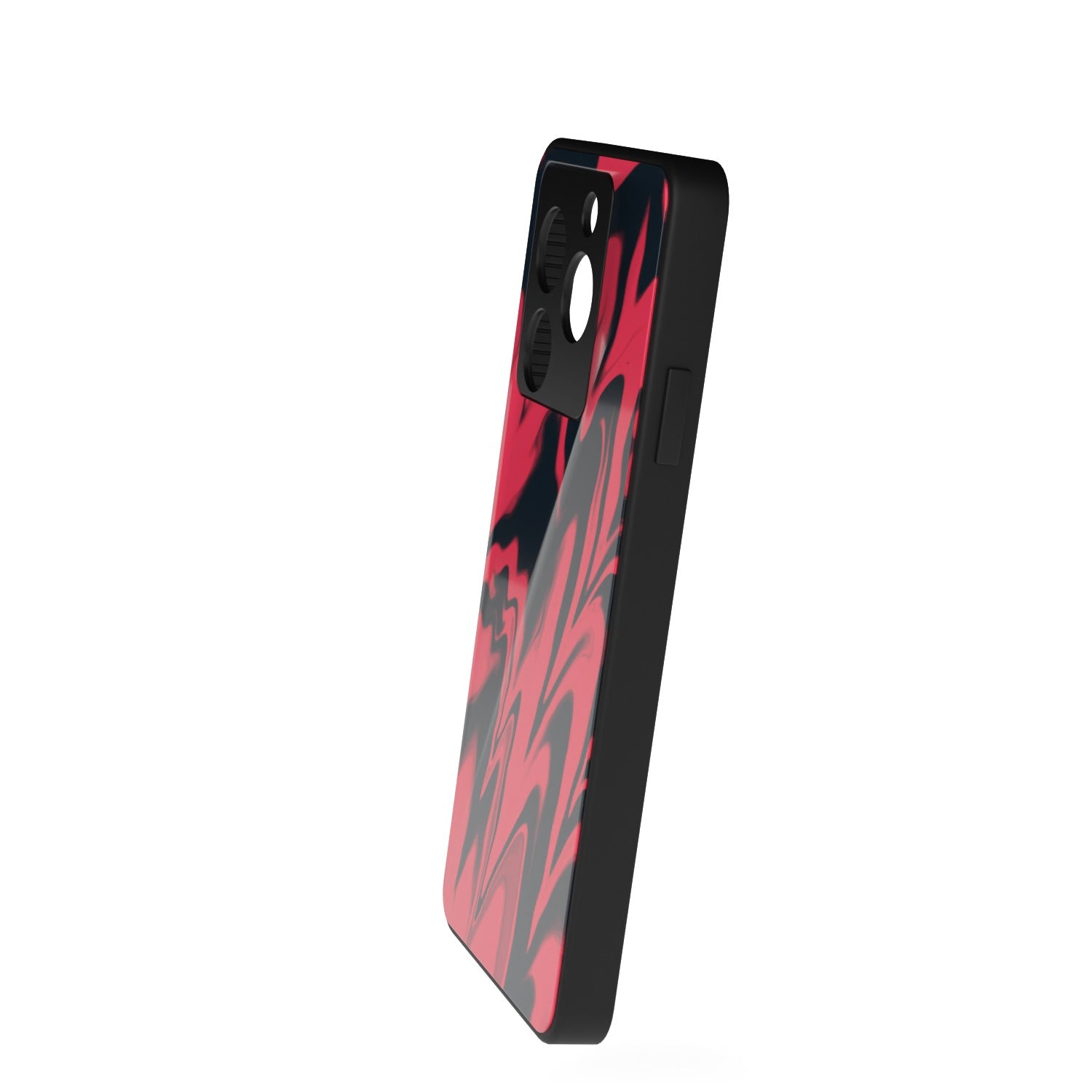 Ares Red printed metal phone case - side view