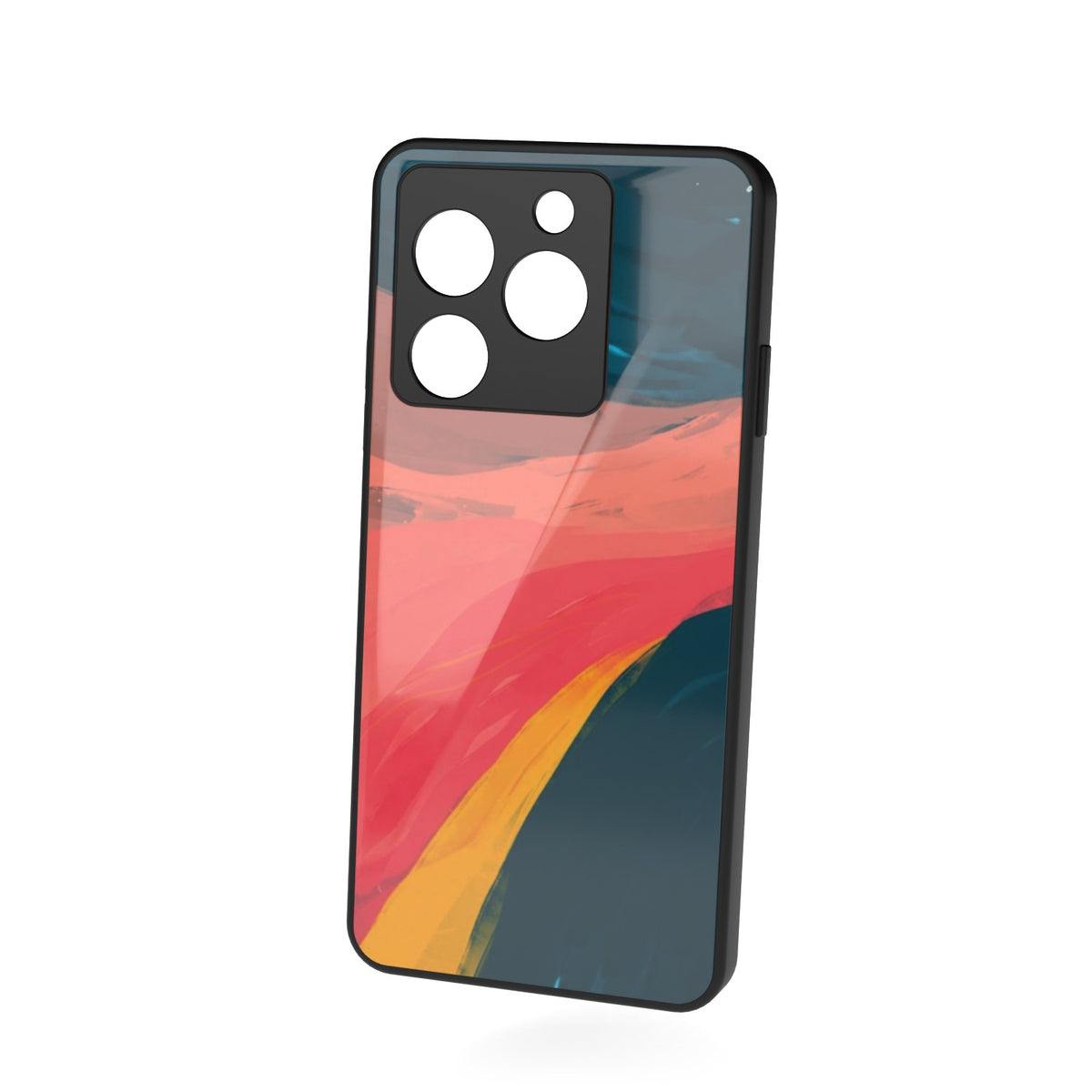 Art Palette printed metal phone case - floating back view