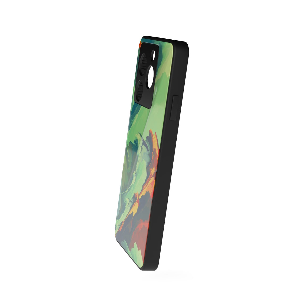 Artisan printed metal phone case - side view