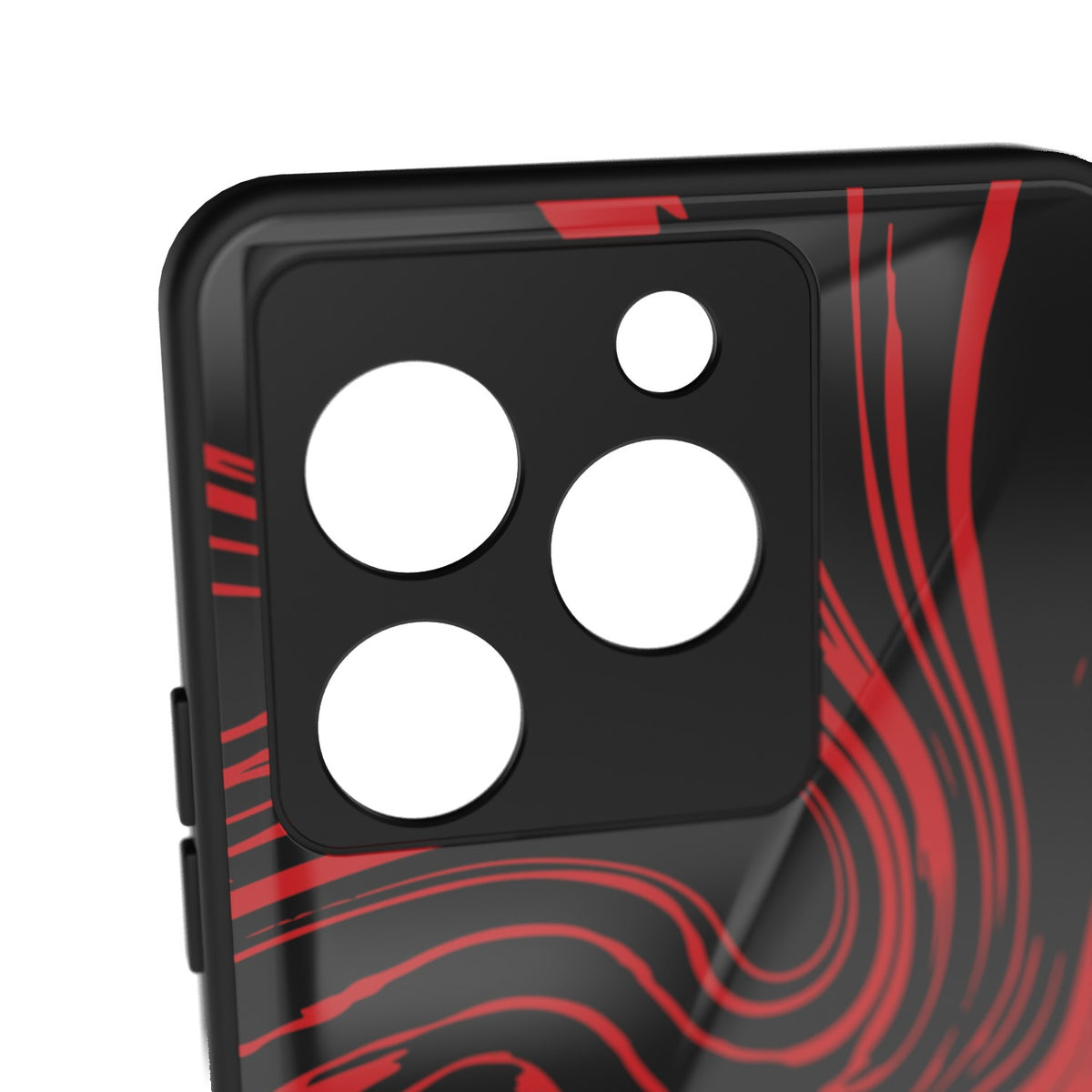 Asphedol printed metal phone case - camera close-up
