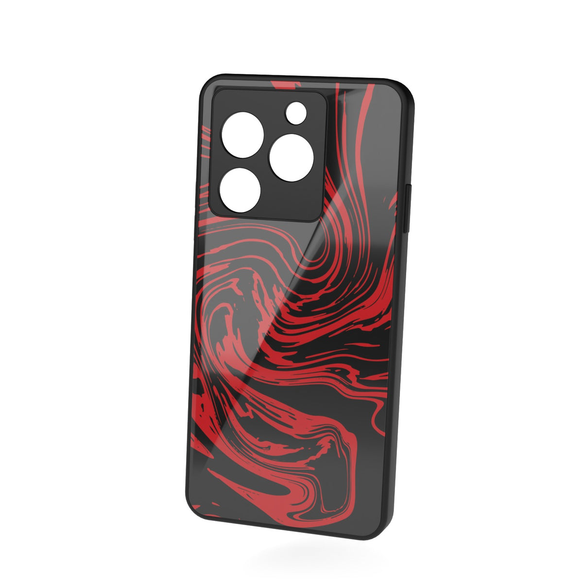 Asphedol printed metal phone case - floating back view