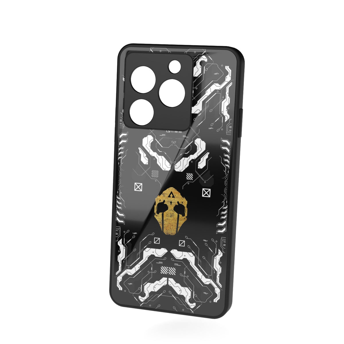 Athen printed metal phone case - floating back view