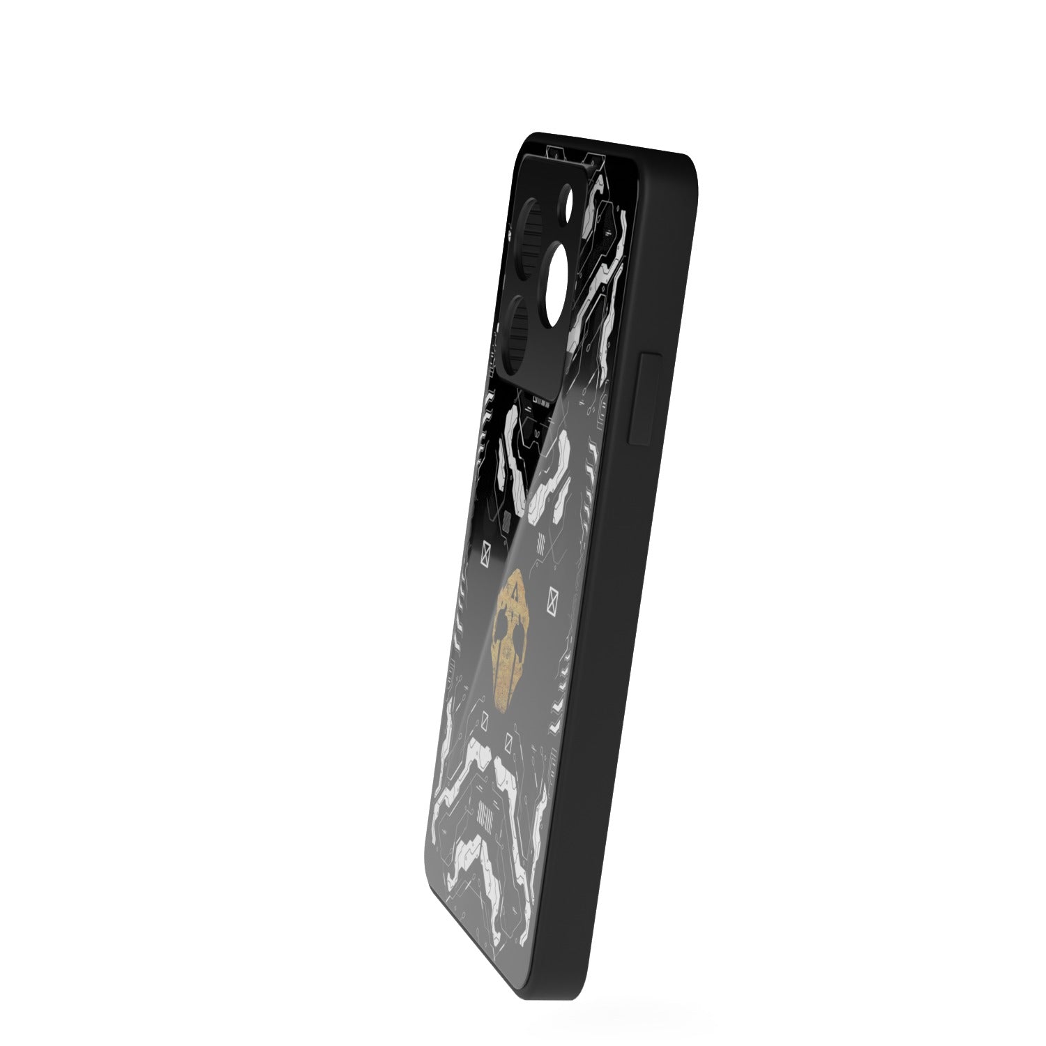 Athen printed metal phone case - side view