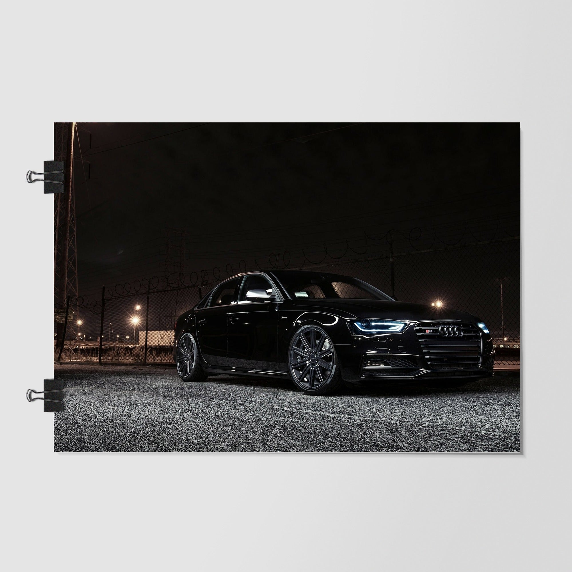 Audi Black Sports Car Front Angle by Decalz