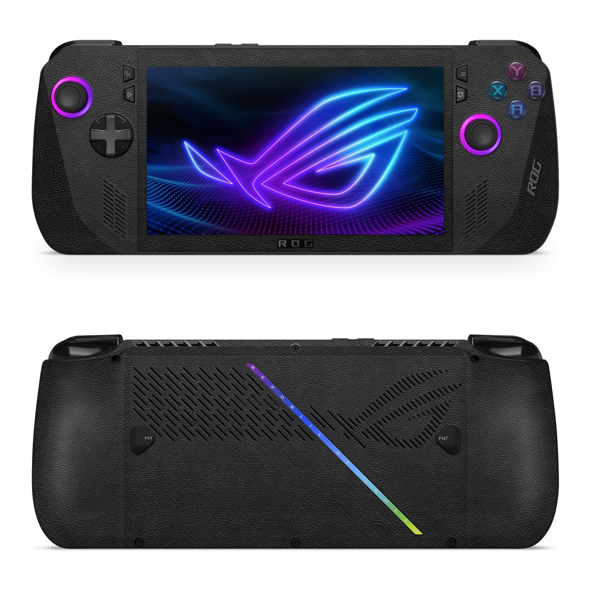 Black Leather Asus ROG Xbox Ally X skin by Decalz