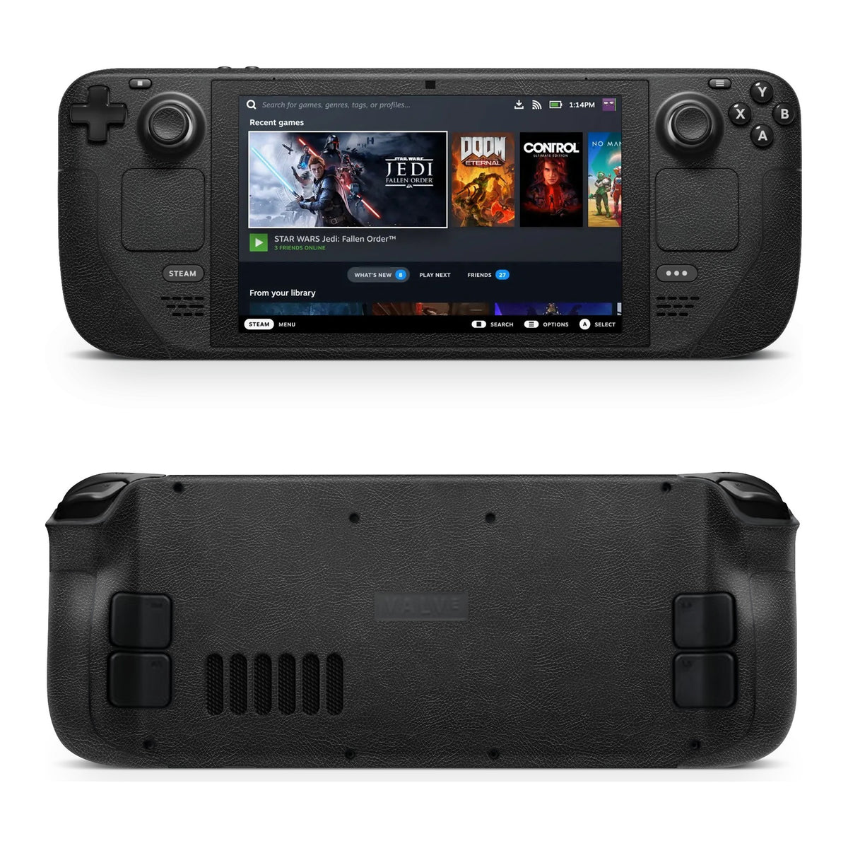Black Leather Steam Deck skin by Decalz