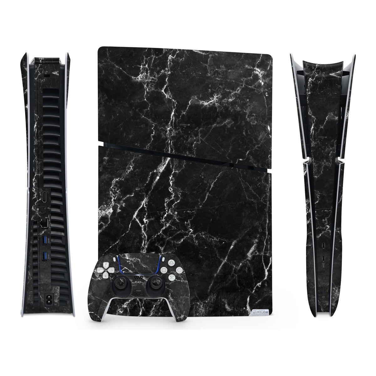 Black Marble PlayStation 5 Slim Digital skin by Decalz