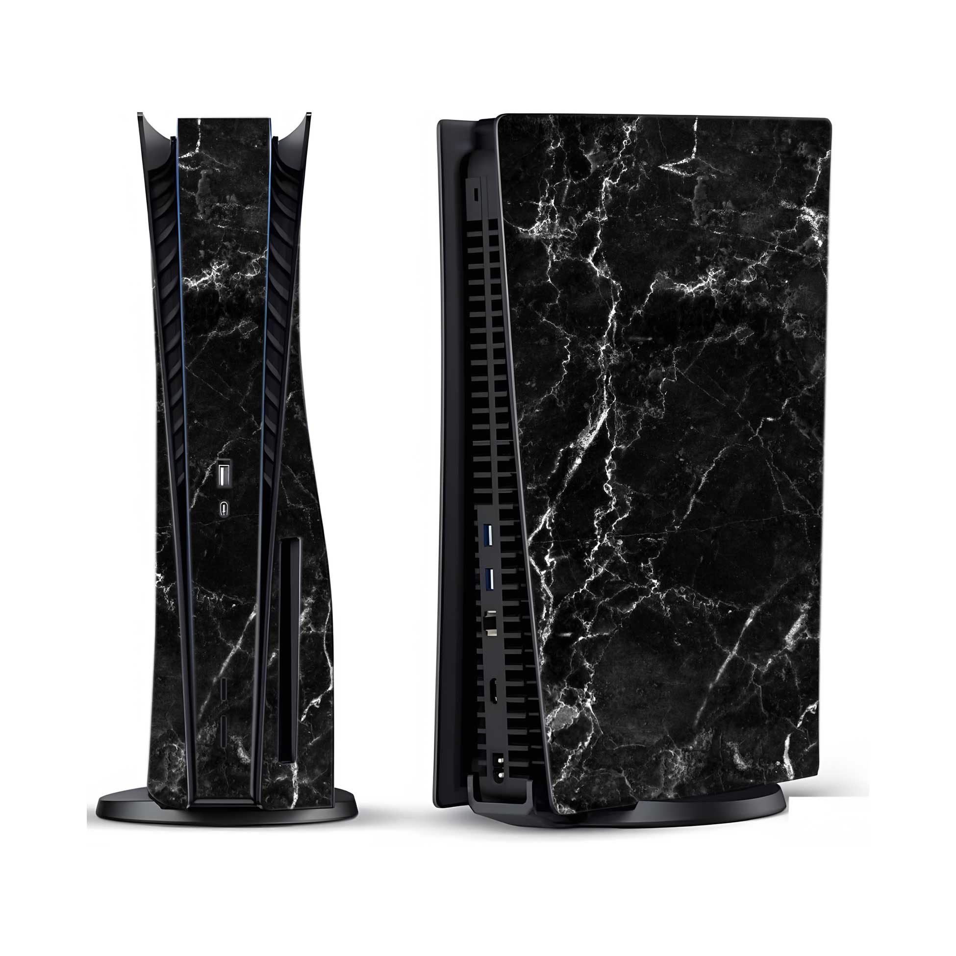 Black Marble PlayStation 5 Fat Skins & Wraps