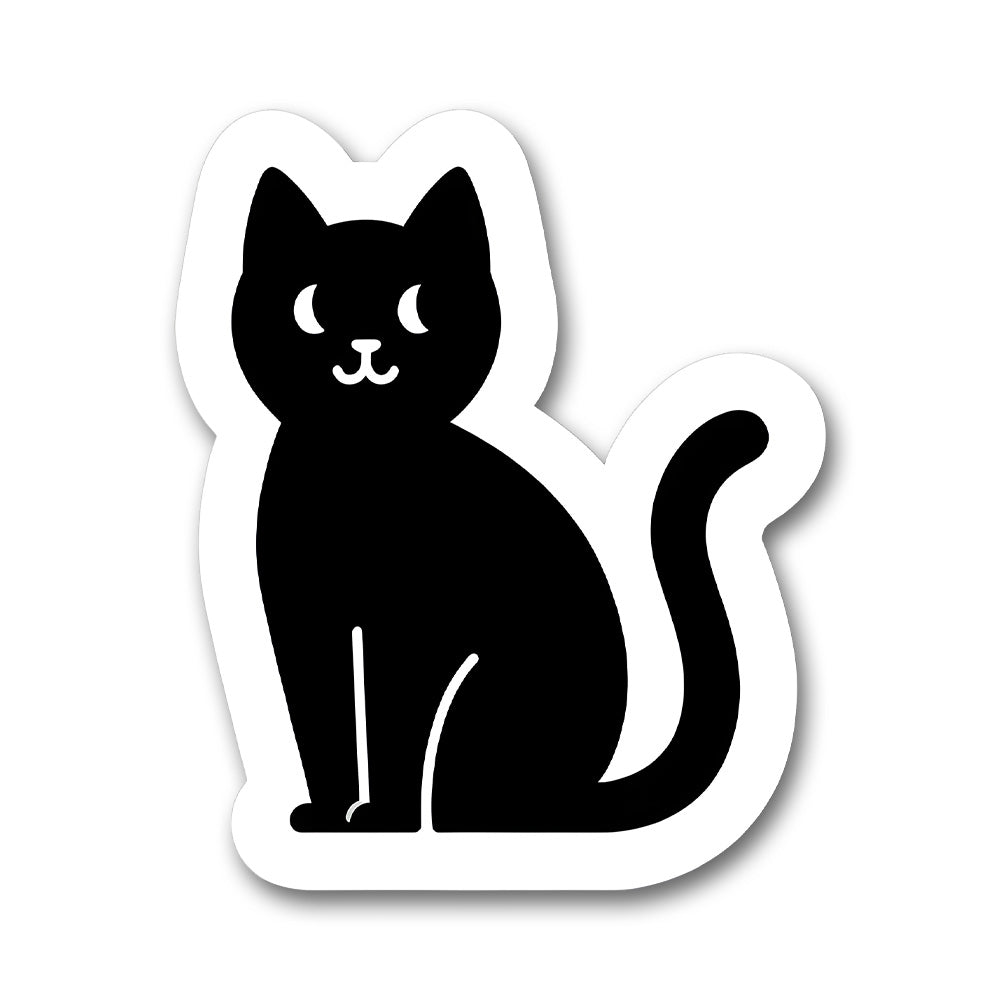 Black Cat Silhouette Minimal Sticker